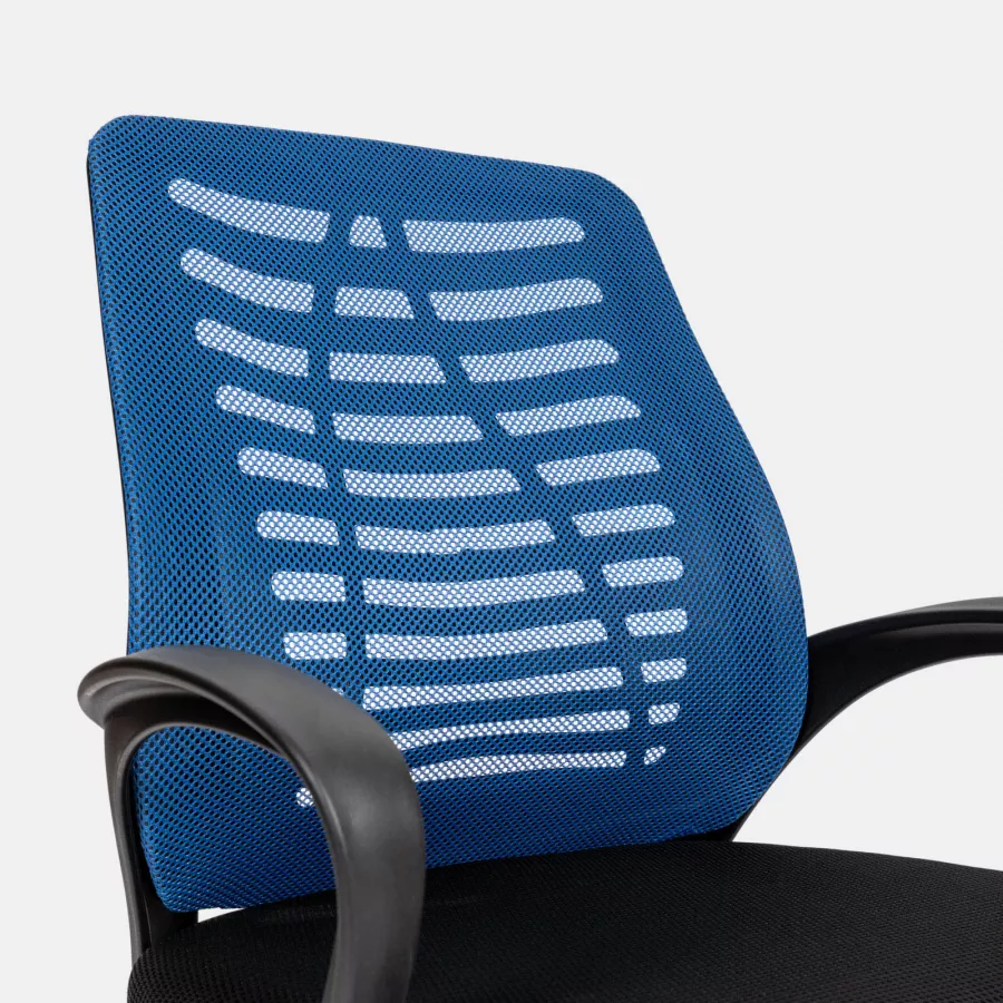 IDIMEX Sedia Ufficio Jogo Girevole Ergonomica Blu – Regolabile In Altezza Con Braccioli E Schienale In Mesh Traspirante - 4