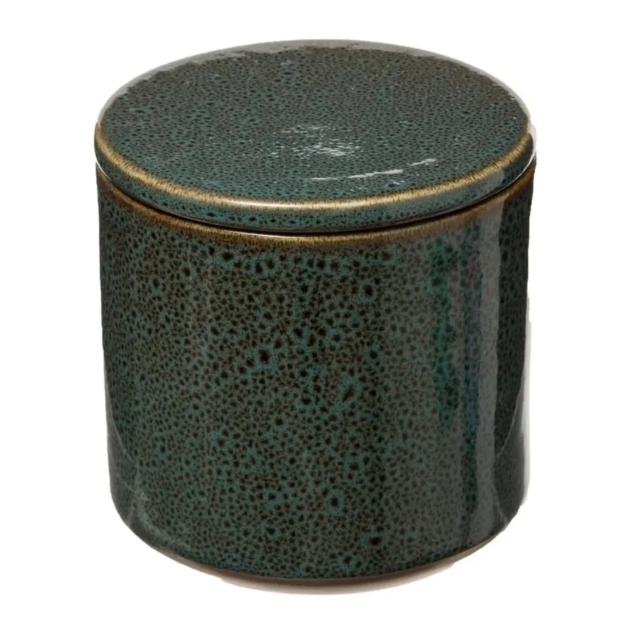 Paolo Chiari Barattolo in Vetro, Mucca Alice, 10 x 10 x 17 cm, con Tappo in Sughero, Decorazione in Marmoresina (Sale, 500 ml