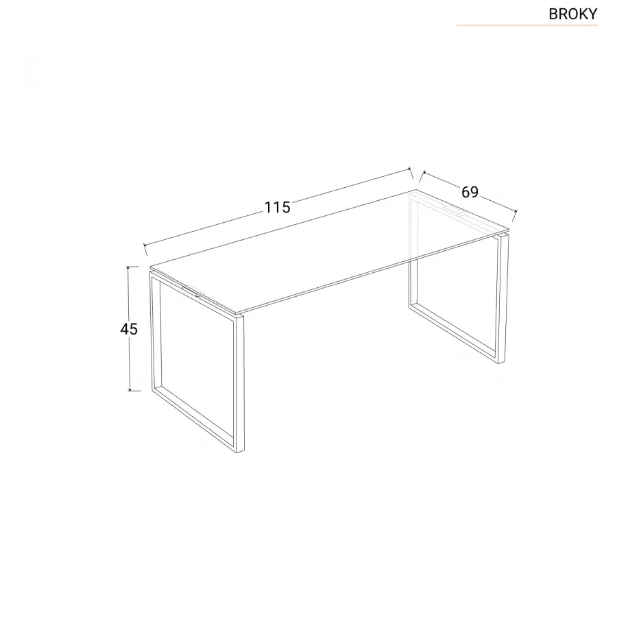 Set 2 tavolini con piano in vetro temperato 8 mm e gambe cromo - Broky