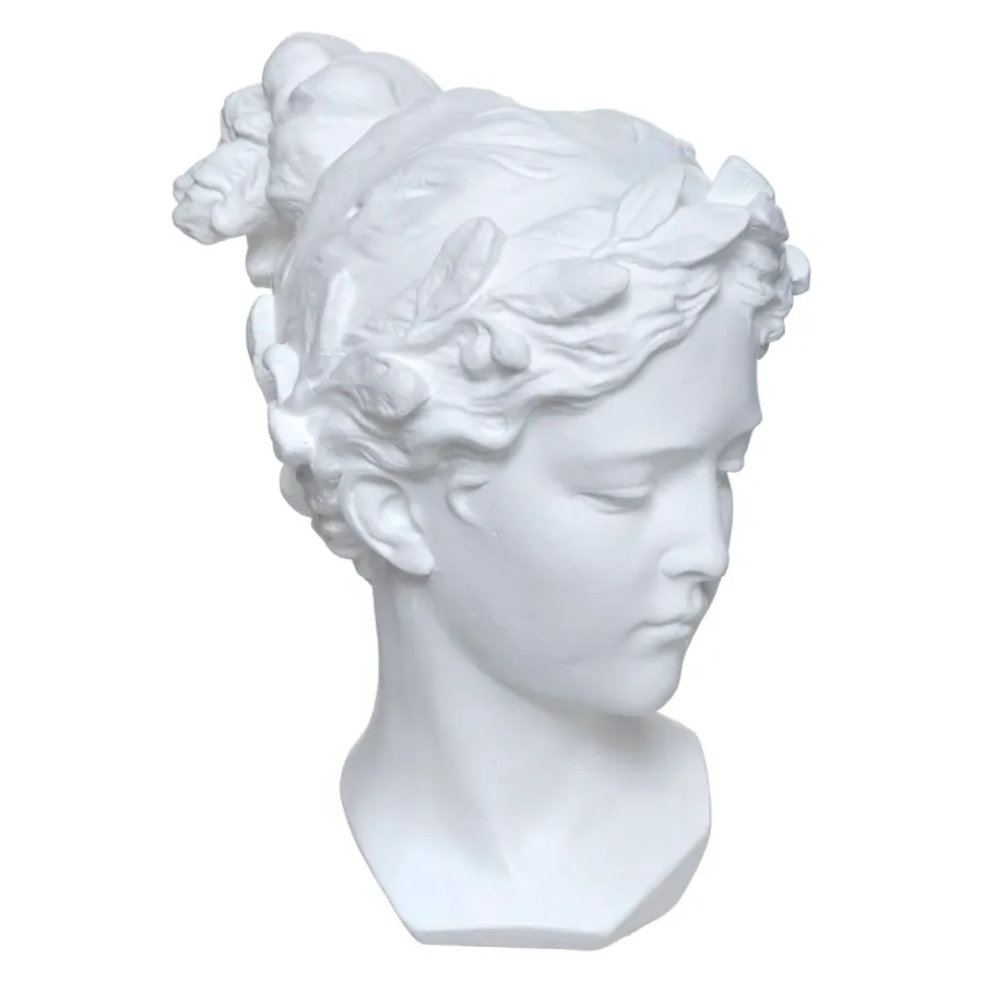 Figura decorativa 35h cm in pietra artificiale grigio per interno o esterno
