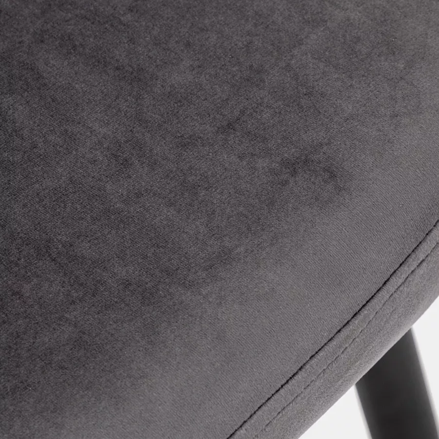 Set 4 sedie da interni imbottite in velluto grigio - Knos