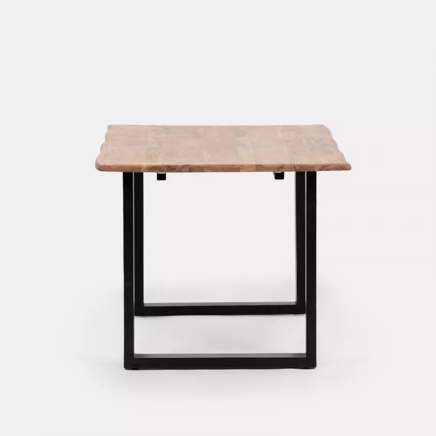 Tavolo da sala da pranzo in acacia e mango 120x60 cm con gambe nere VidaXL  - Habitium®