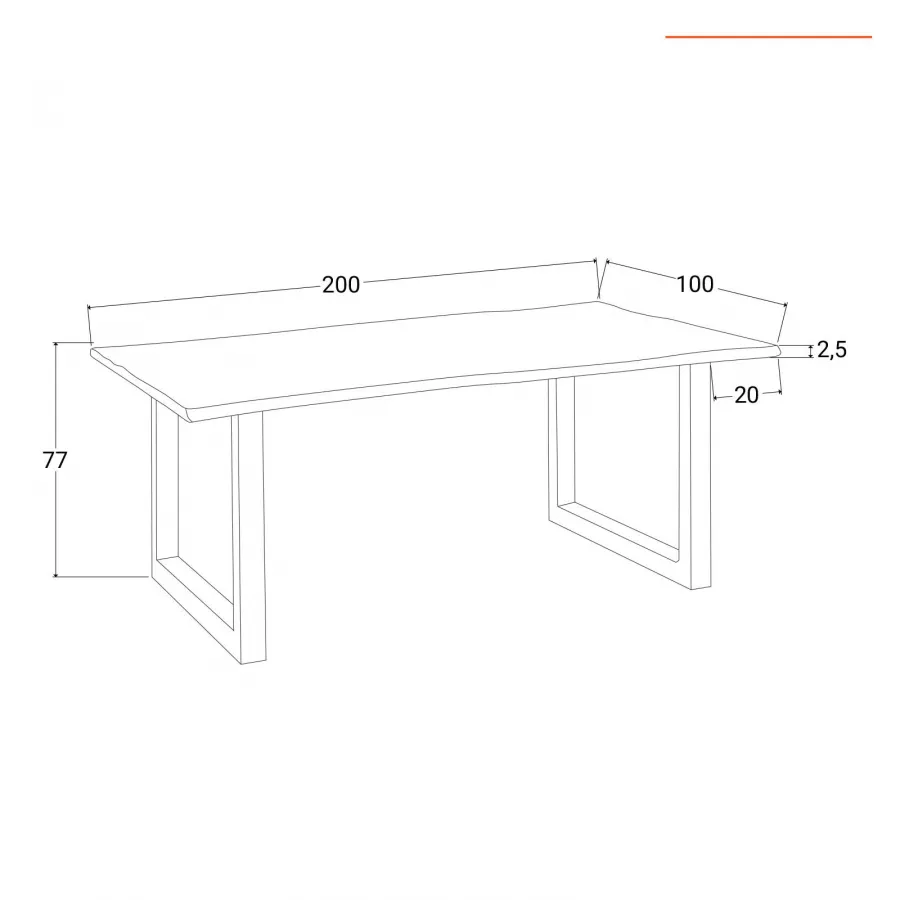 FREEFORM 4 Tavolo da pranzo in legno di acacia - laccato natur / gambe in  ferro - antracite mat 140x90x76