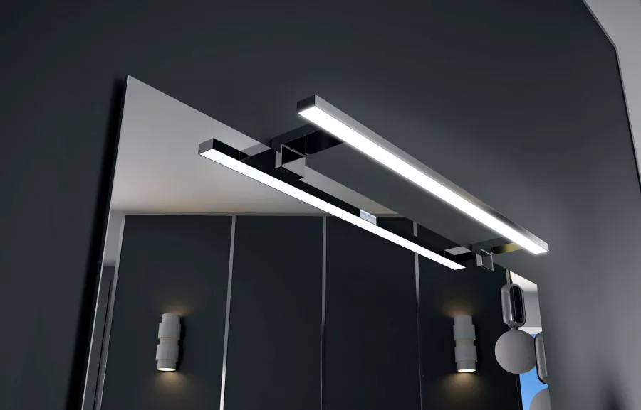 Lampada da bagno a LED colore nero 600 mm Lampada da specchio Luce