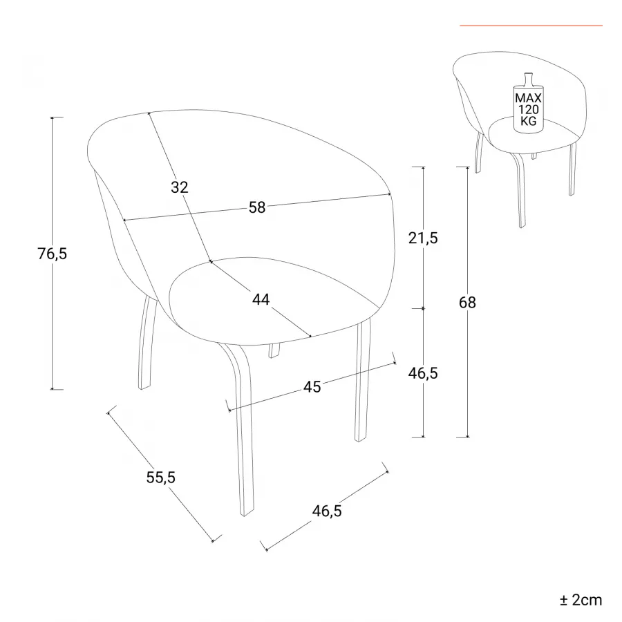 Set 2 sedie in polipropilene bianco con gambe nere - Holmen