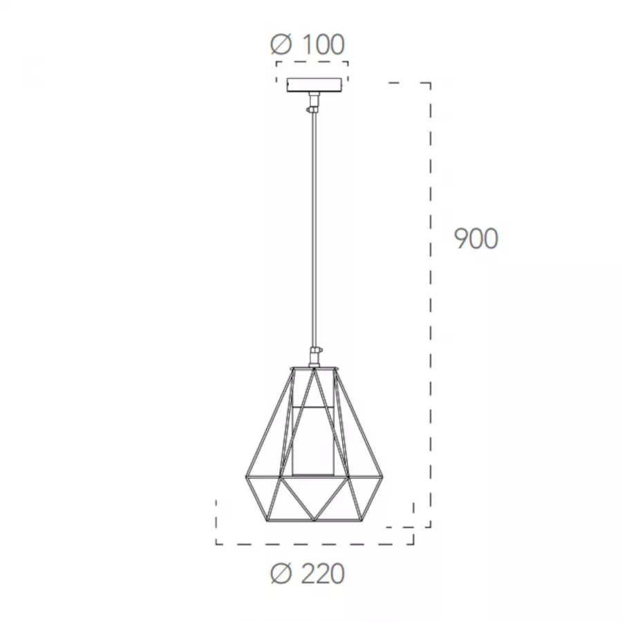 Lampada a sospensione da esterno 22x90h cm in metallo antracite
