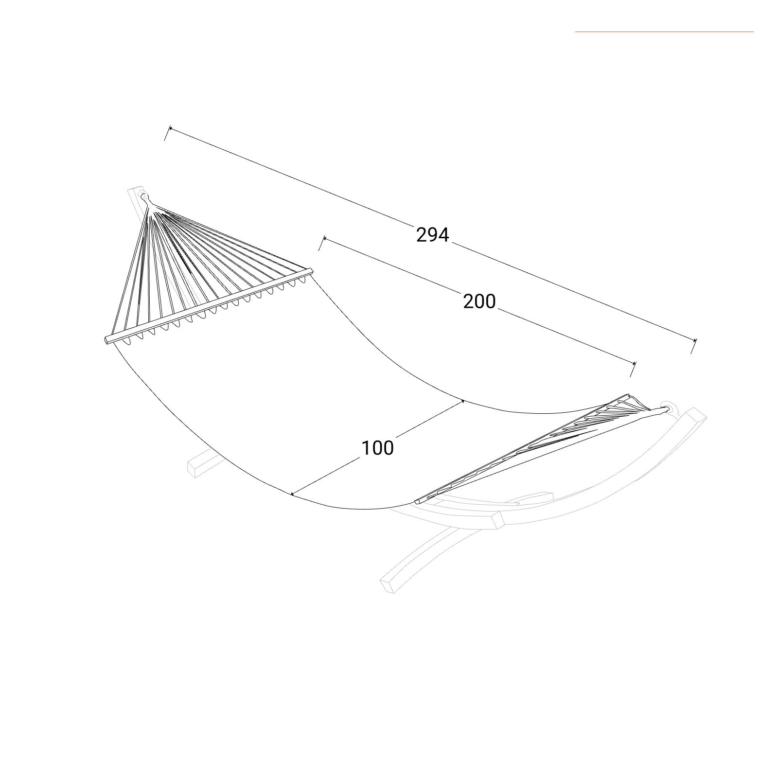 Amaca da giardino 100x200 cm in policotone a righe azzurre con sacca