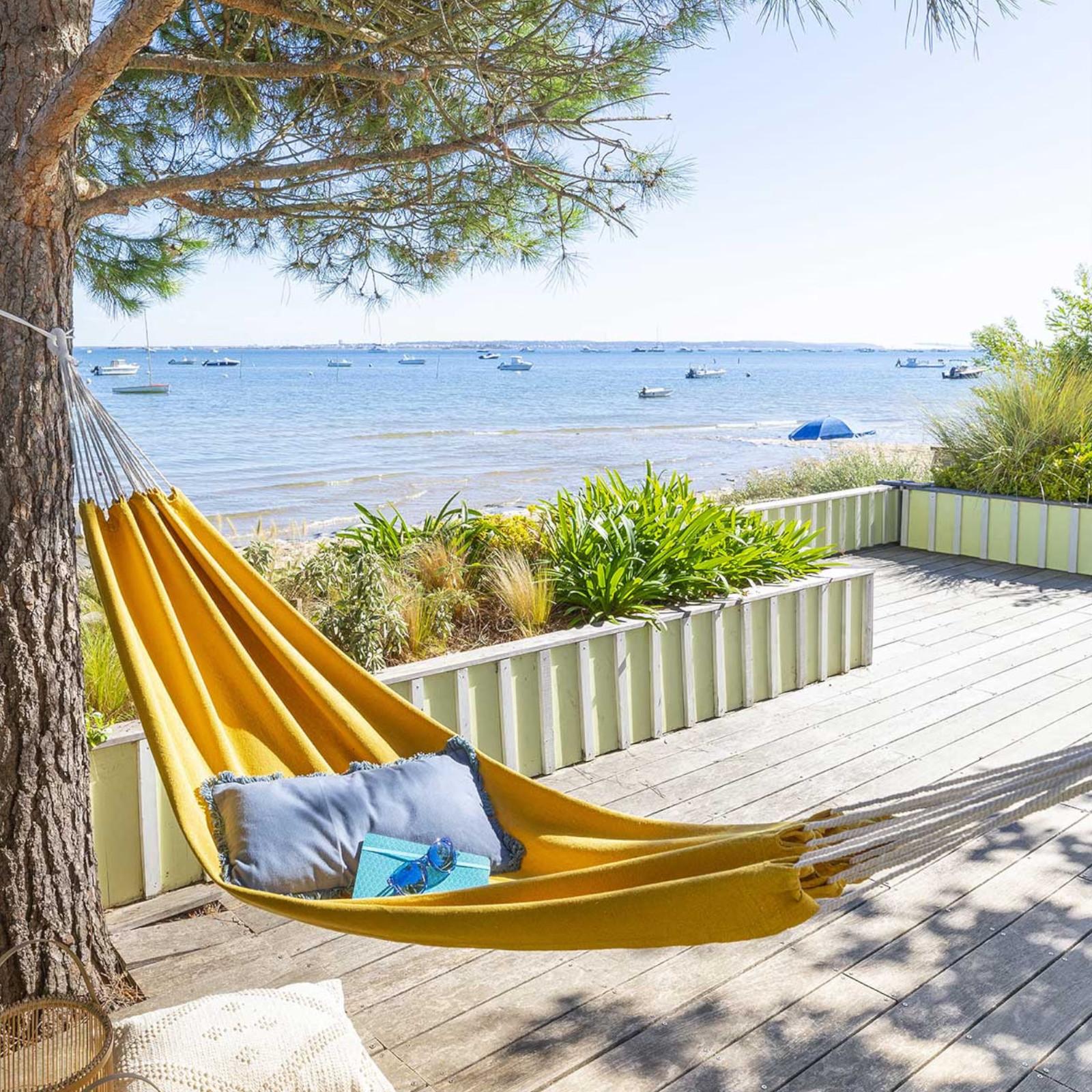 RISEON Amaca per 2 persone, realizzata a mano, stile bohémien, con frange brasiliane, per spiaggia, cortile, camera da letto, patio, veranda, interni, esterni, decorazione per matrimoni, 241,3 x 149,9