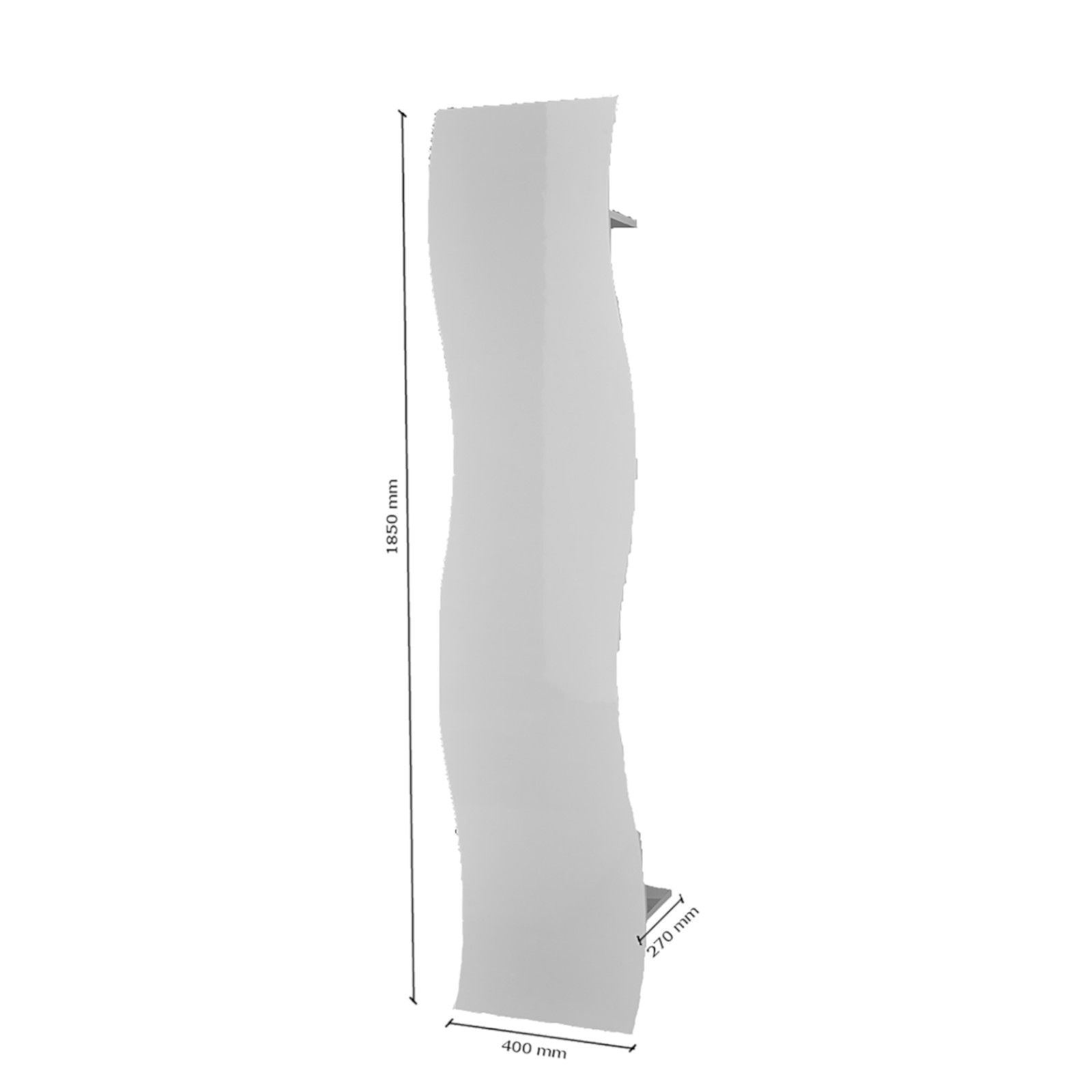 Appendiabiti 40x185h cm con mensole in legno bianco lucido - Moss