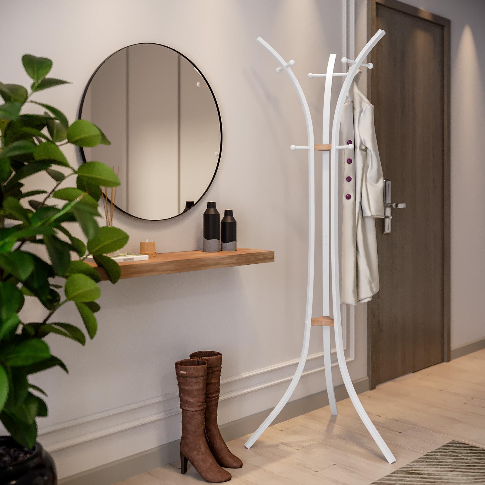 AKKE Maxi Appendiabiti Ingresso Moderno da Parete Muro Guardaroba 90cm x 60cm Bianco/Nero