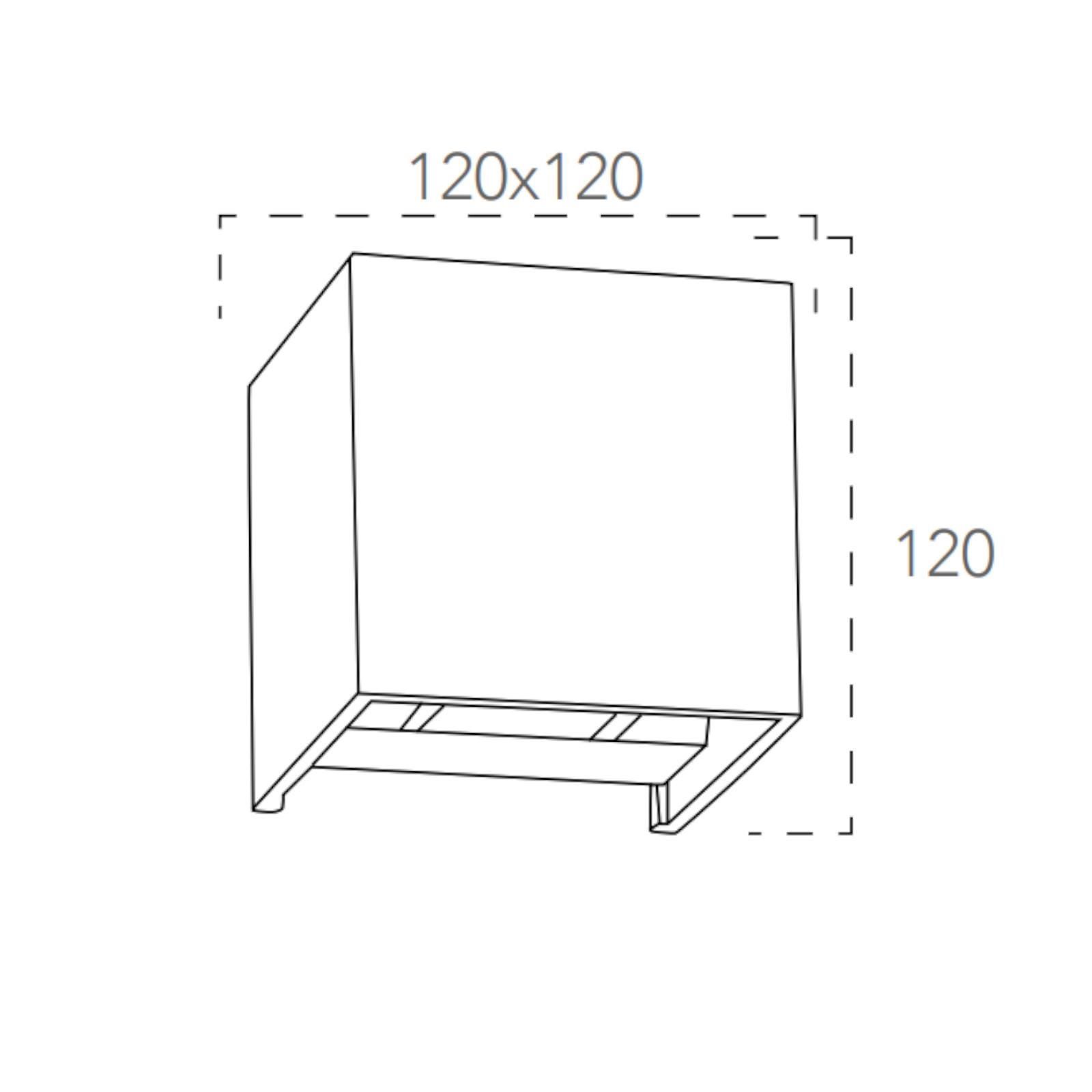 Applique LED biemissione da esterno 12x12 cm luce calda alluminio bianco