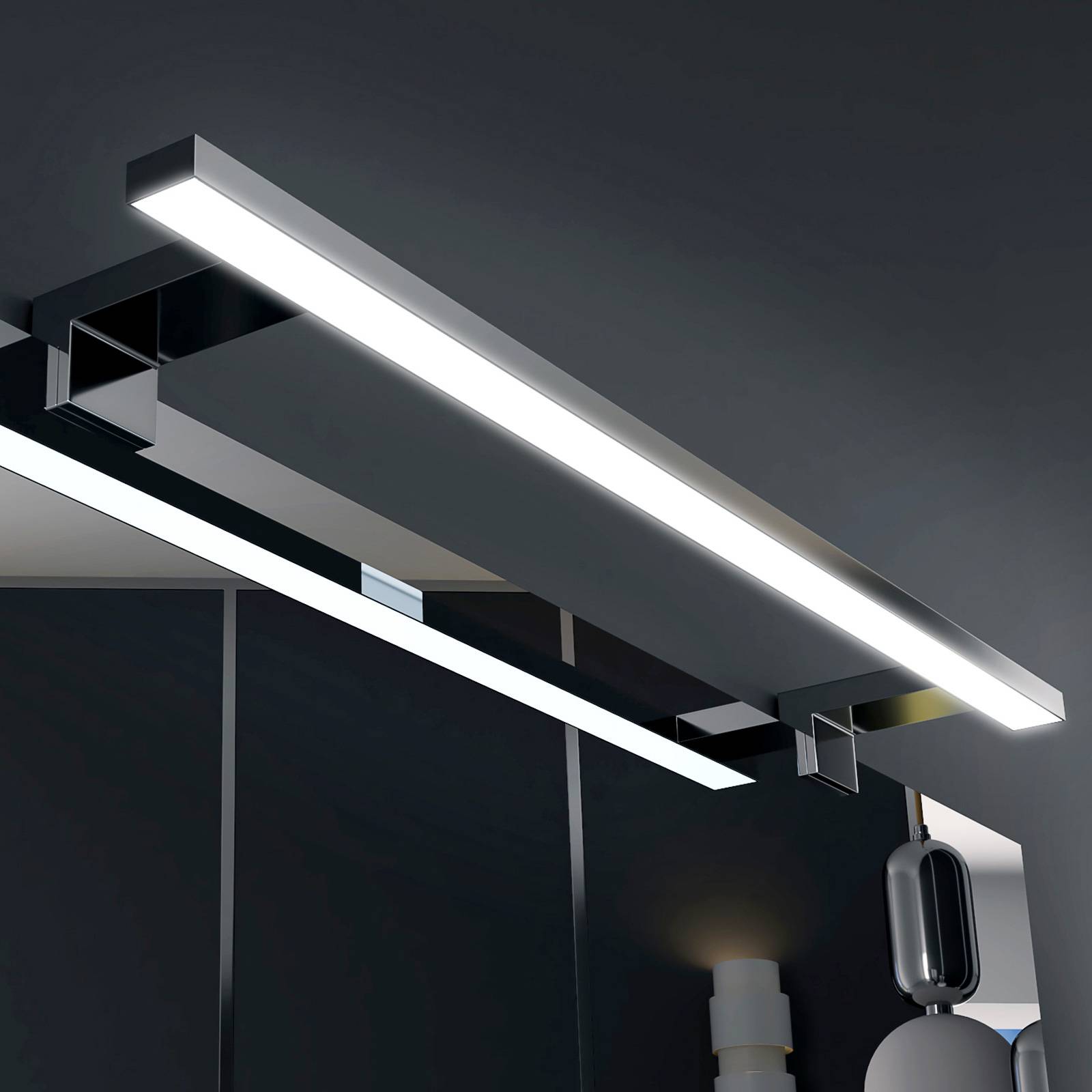 Applique led lampada 100 cm struttura alluminio per installazione bordo  specchio