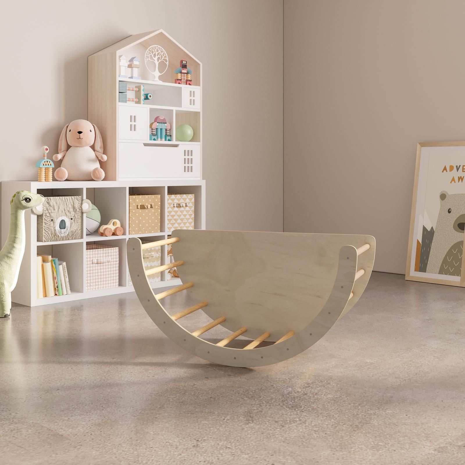 Arco Da Gioco In Legno Per Bambini 0+, Activity Center Portatile, Colori Naturali - 2