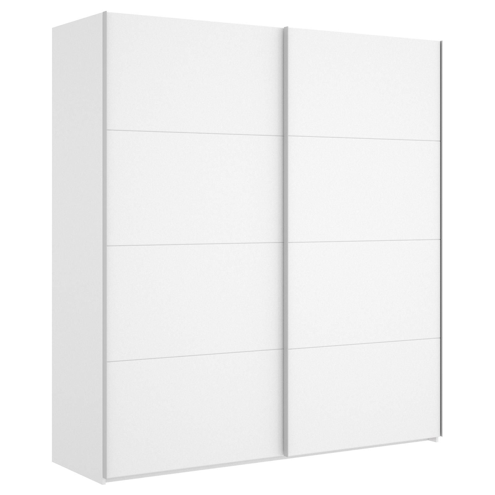 Armadio 180x204h cm con ante scorrevoli in legno bianco lucido - Cosby