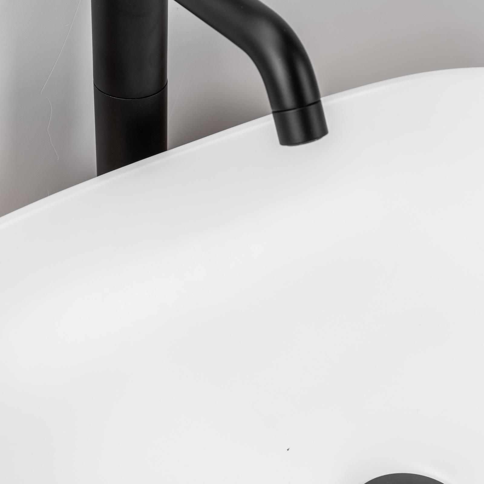 Lavabo da Appoggio Dresda 60x35 H12,4 cm Resina Bianco Opaco - Iperceramica