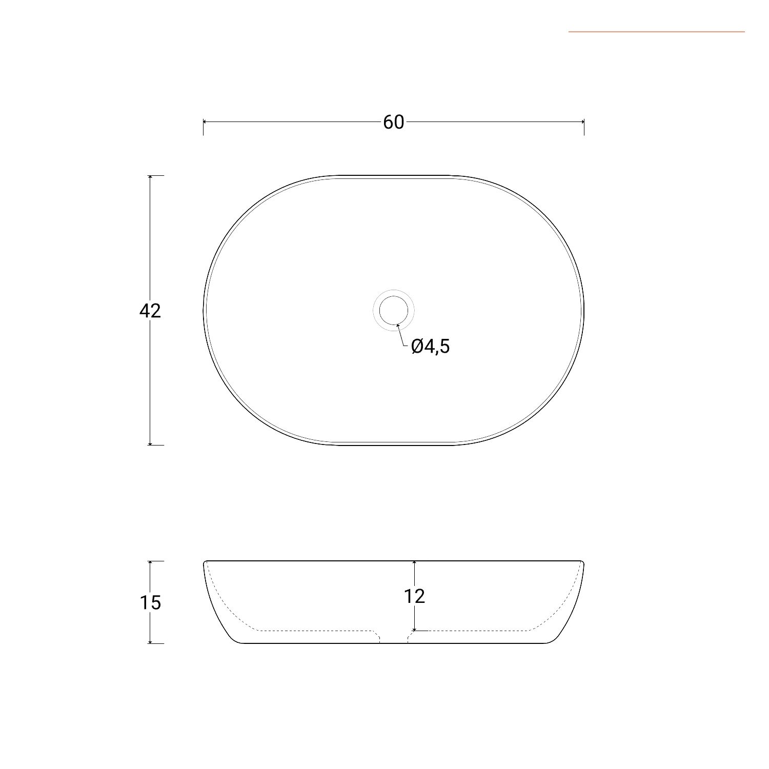 Lavabo D'Appoggio In Ceramica Bianco Lucido Da 60 cm – Dabicasa