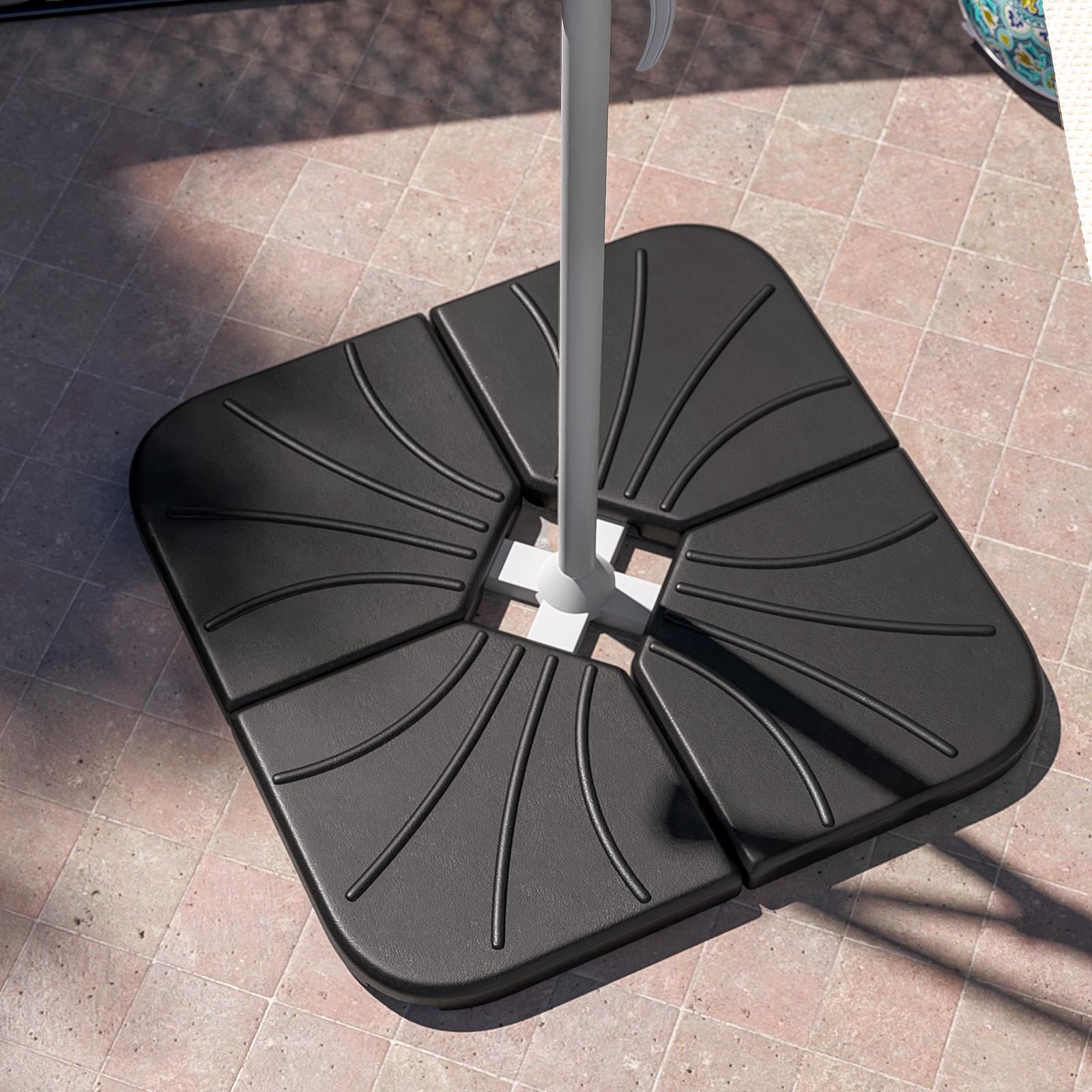Supporto Per Ombrellone Da Balcone In Acciaio, Per Ringhiere Quadrate, Diametro Asta 19-38 Mm, Nero