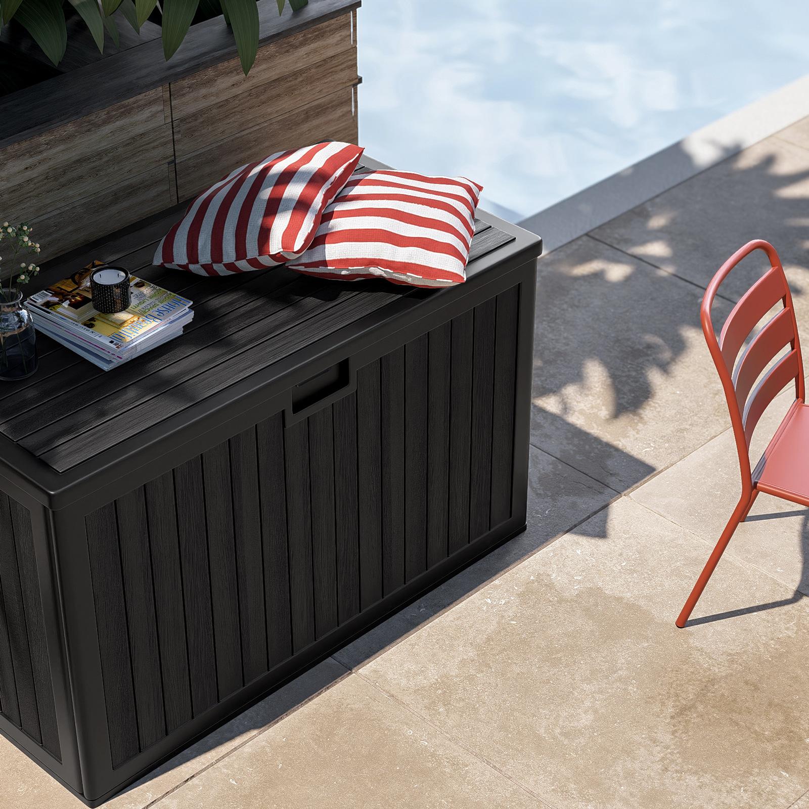 Resina Pouf Contenitore Da Giardino Tavolino Contenitore Pouf Da