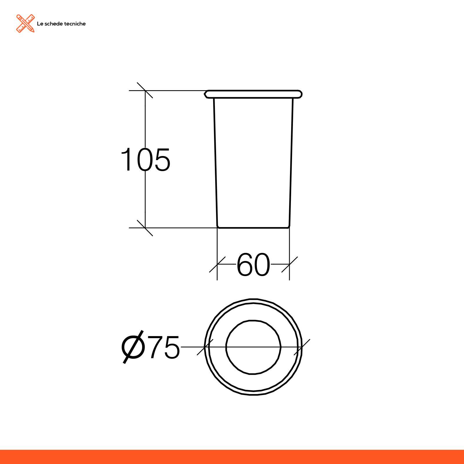 Portaspazzolini Nero Flair - Bicchiere In Plastica Infrangibile, 250 Ml, 7x7.3x9.6 Cm - Foto 4