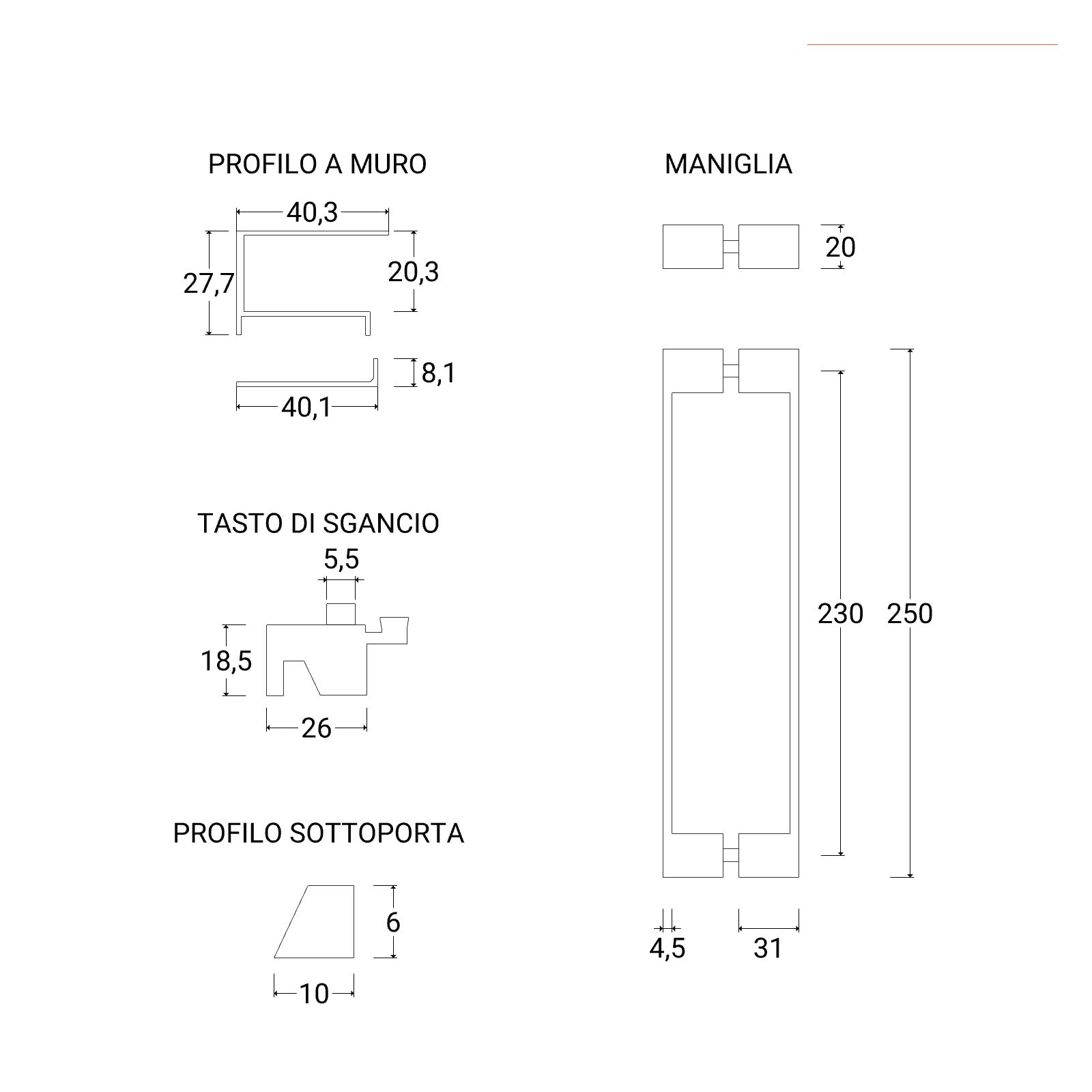 Box doccia scorrevole angolare reversibile 80x100 cm modello Dioniso in  cristallo 6 mm