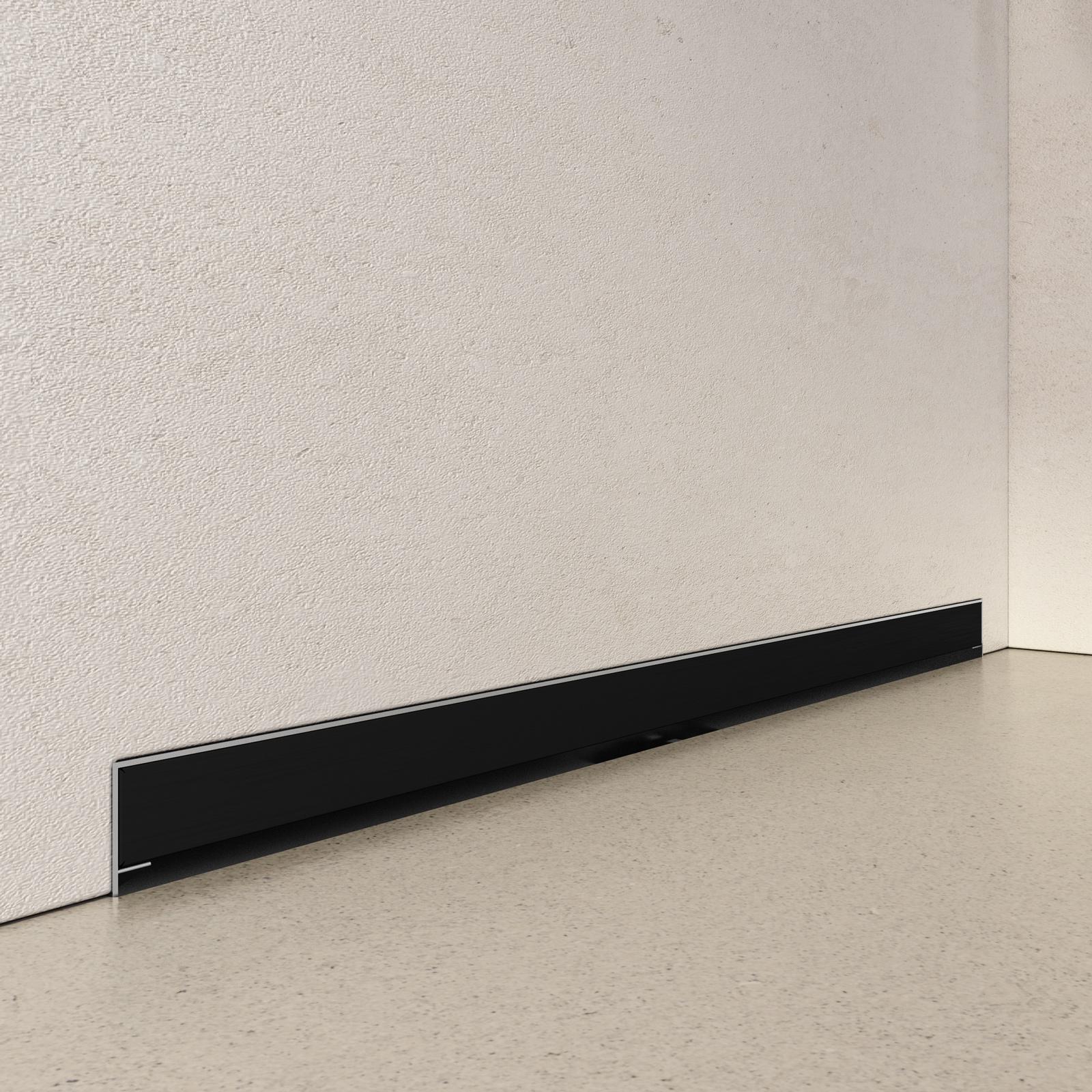 Canalina Doccia Piatta 80 Cm – Sifone Antiodore Con Filtro Capelli, Griglia In Vetro Nero Temperato, Acciaio Inox, Regolabile In Altezza