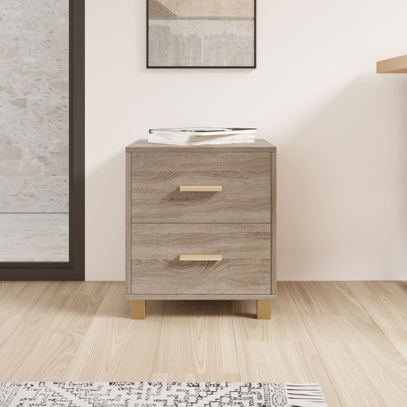 Comodino a specchio di DESIGN in legno a 5 cassetti e rivestimento a s – il  baule di nonna elvira