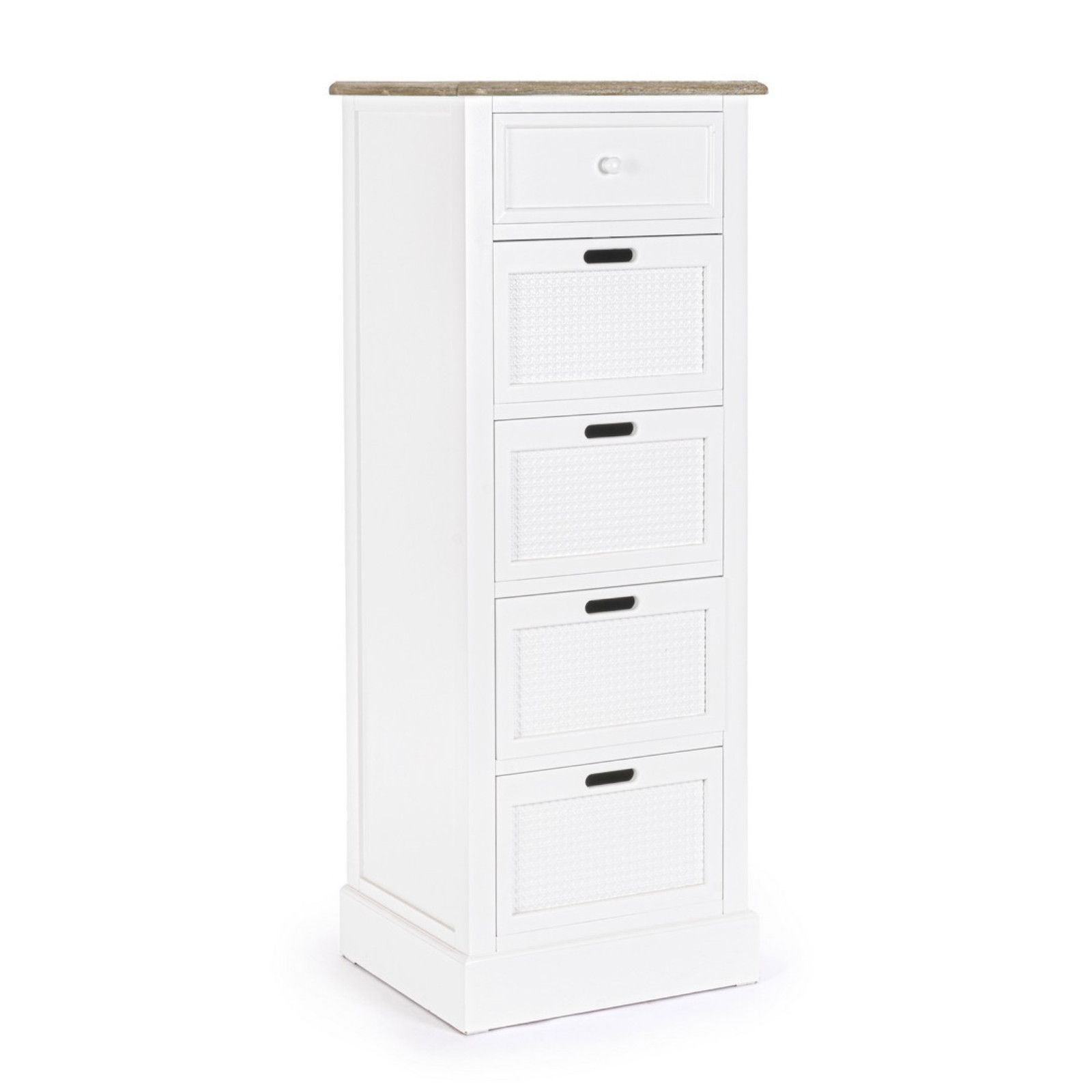 Cassettiera bianco in legno 47,5x128h cm - Amelia