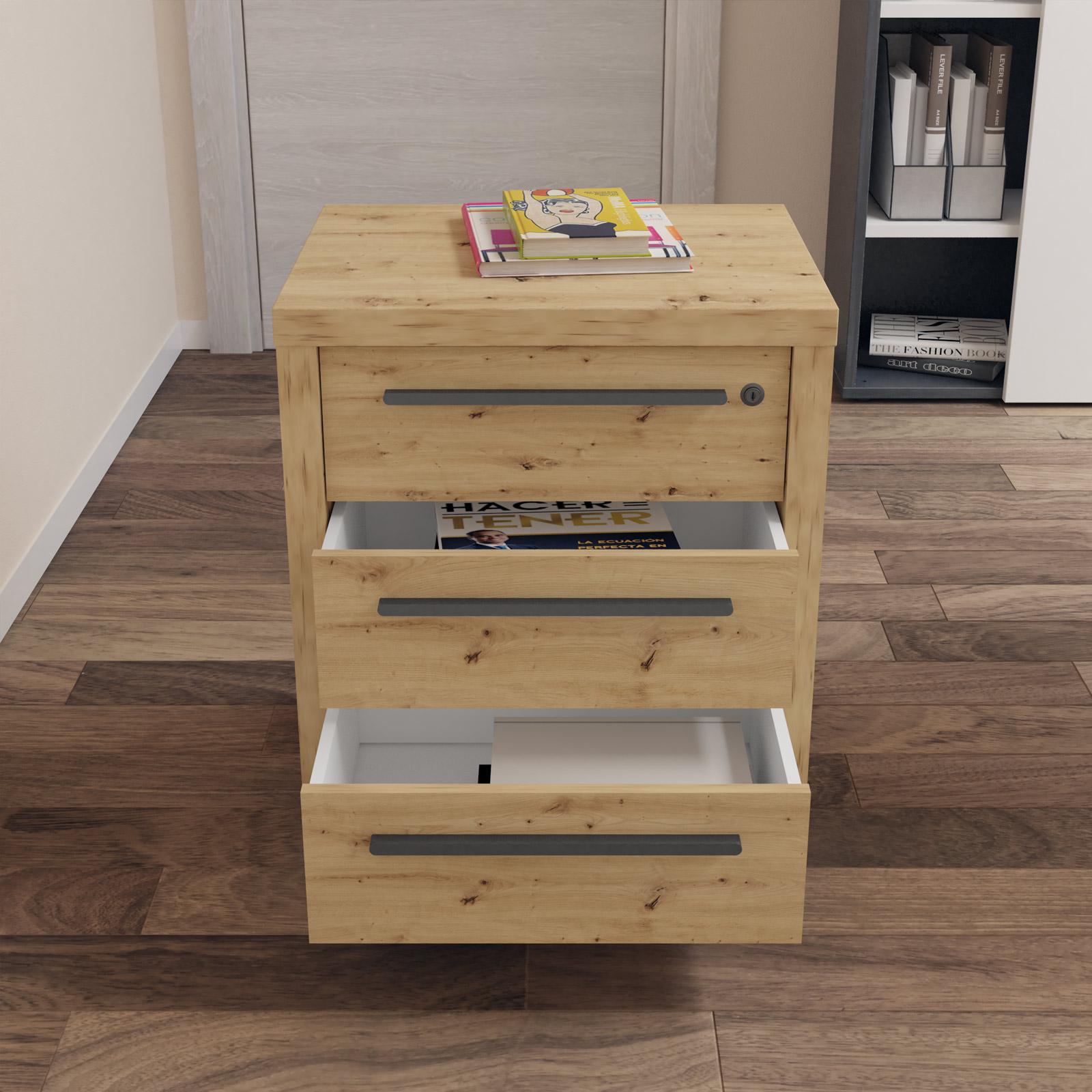 Cassettiera con Ruote Rovere Artigianale 55x45x31 cm | Offerta Online