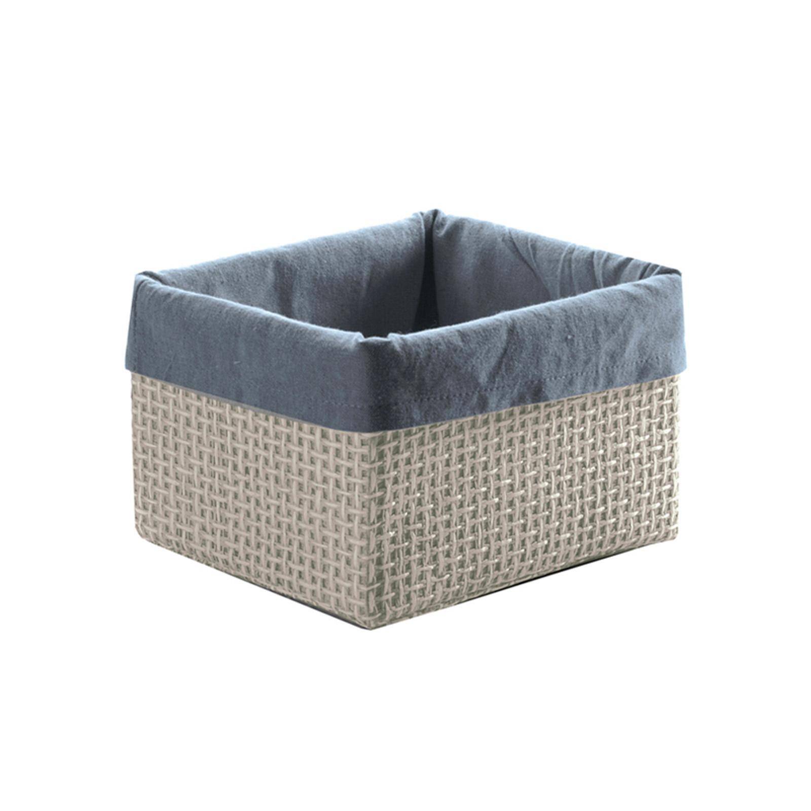 Cestino grigio organizer da 31 cm Lavanda di Gedy in rafia e nylon