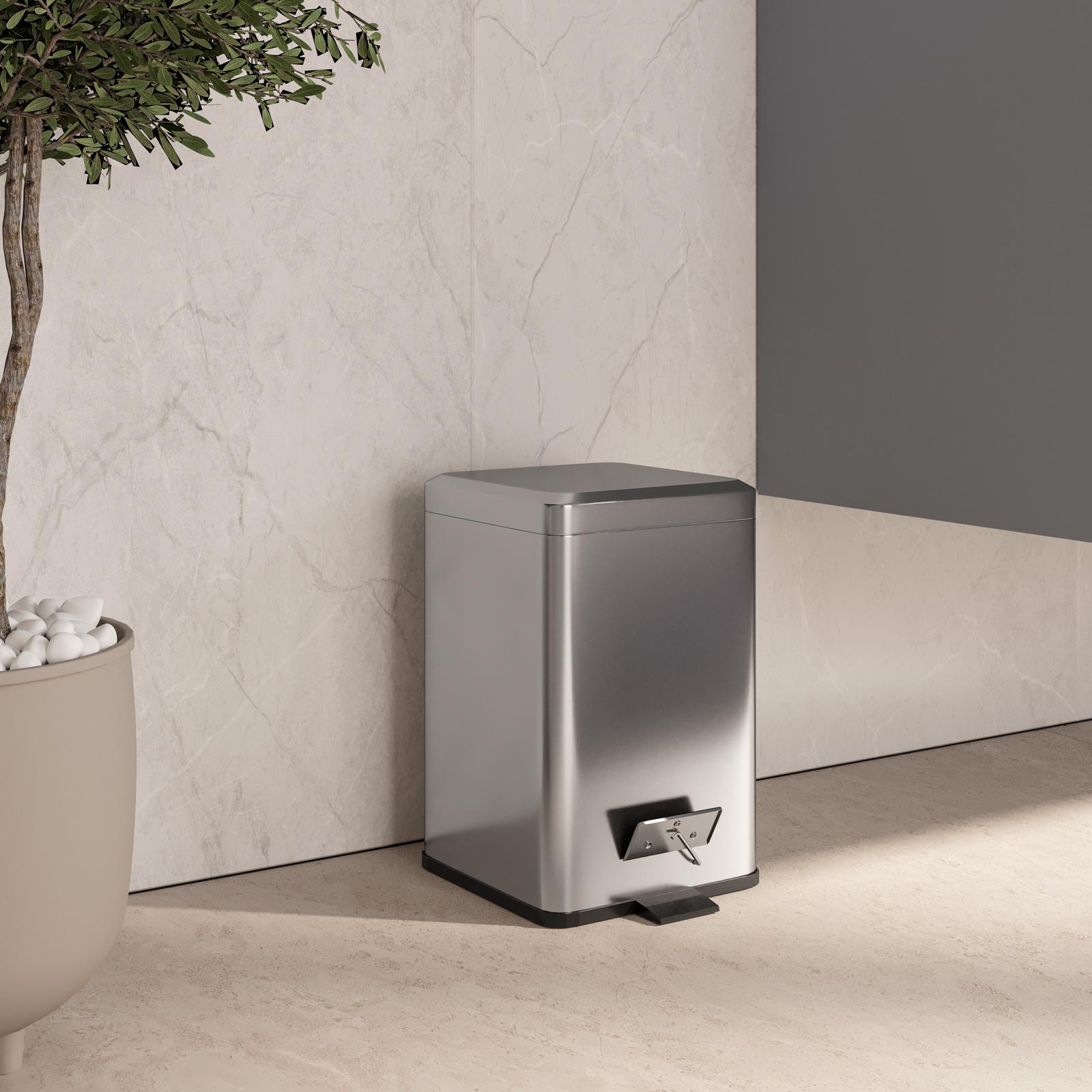 Gedy Argenta Cestino Bagno Quadrato In Acciaio Inox - 9
