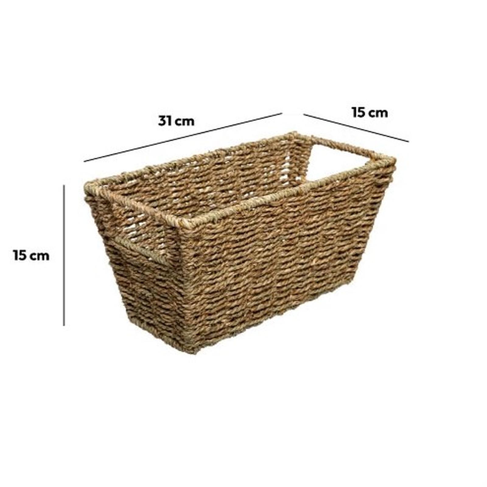 Cesto Portaoggetti In Vimini Intrecciato Naturale - Realizzato A Mano In Rattan - Dimensioni 50x33x25 Cm - Per Frutta, Picnic O Decorazione