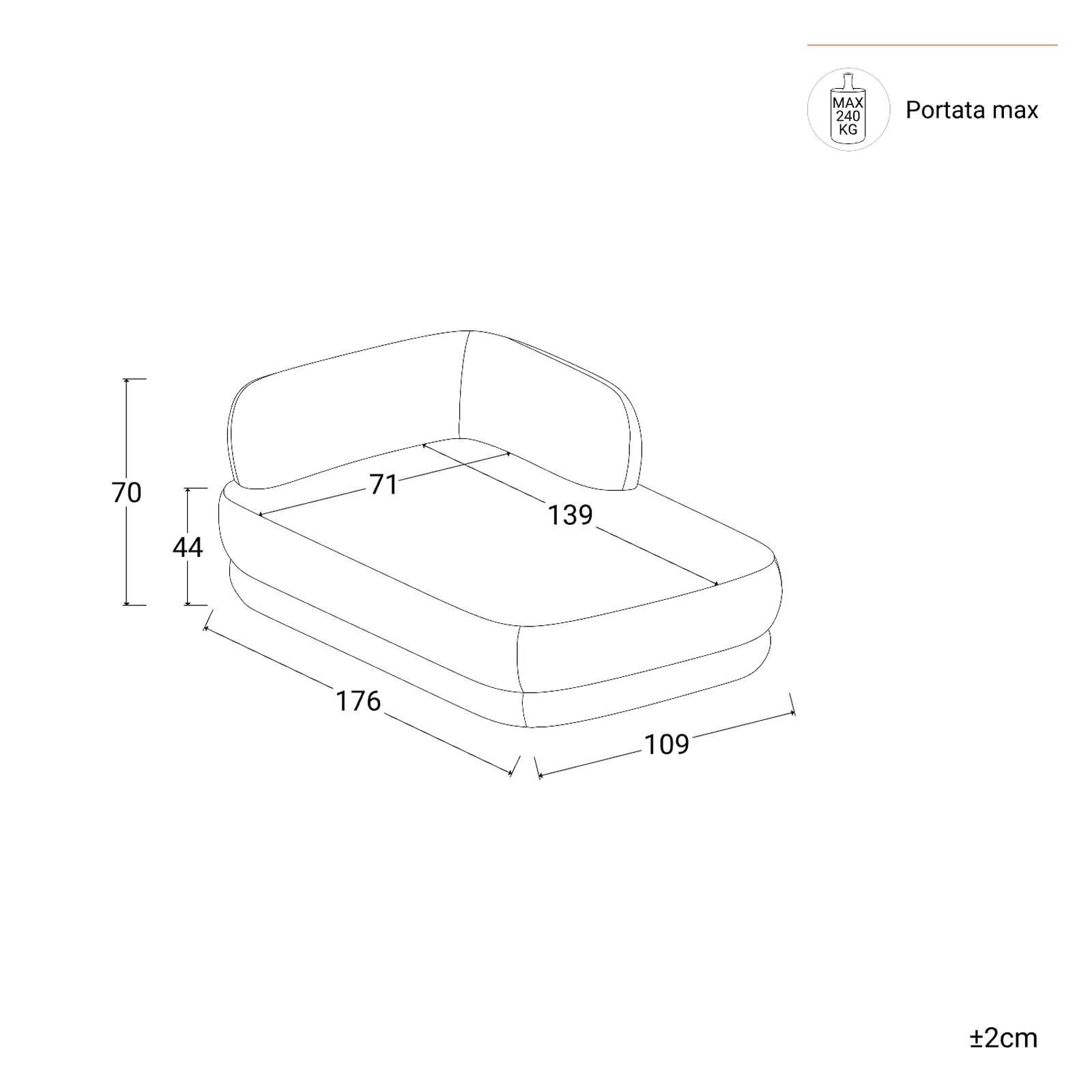 Divano Angolare Convertibile 250 Cm Con Chaise E Contenitore, Tessuto Ciniglia, Porte USB-C, Beige - 3