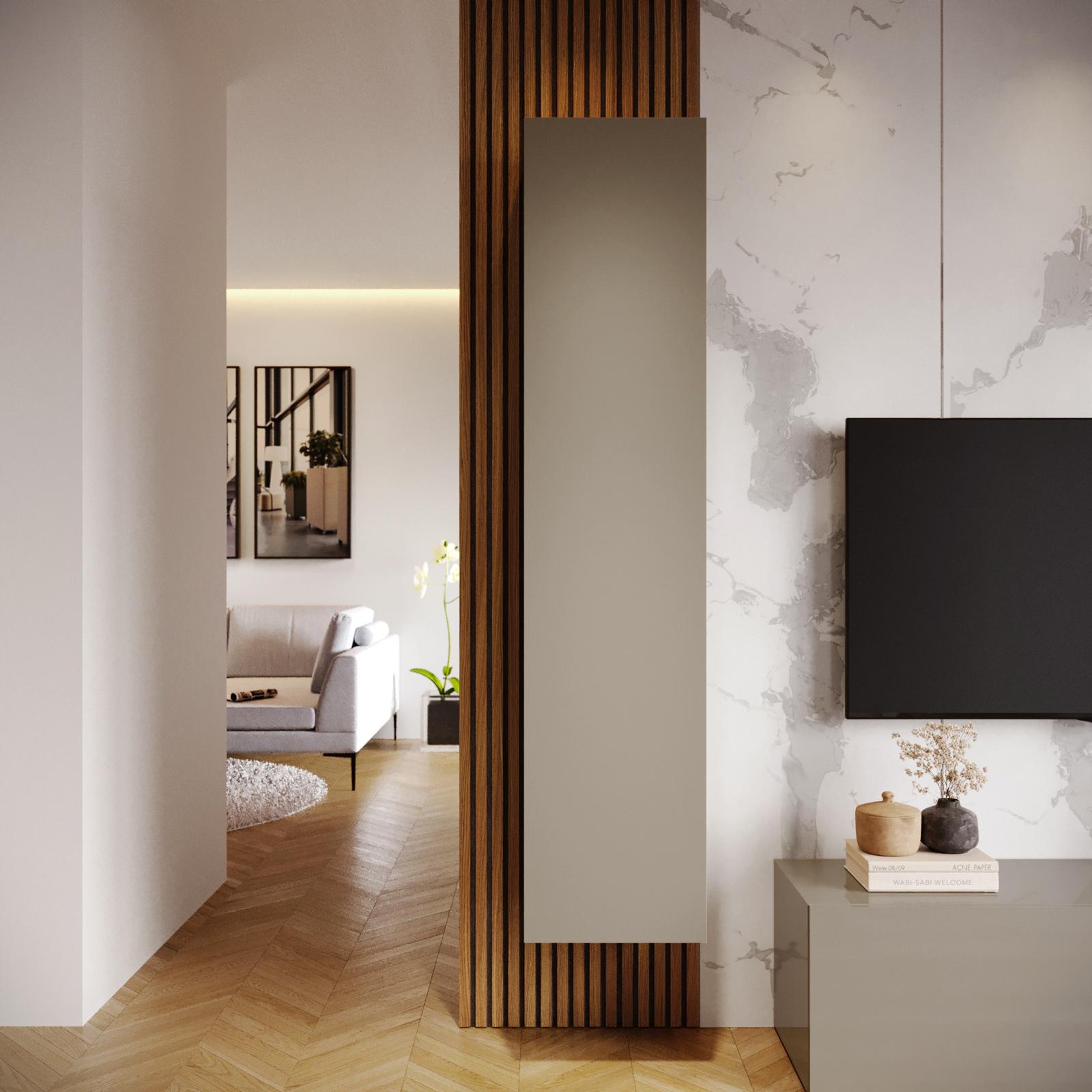 Semicolonna Sospesa 1 Anta Con Vano Giorno - LIBEROSHOPPING, H90 Cm, Colore Tortora, Apertura A Sinistra - Foto 8