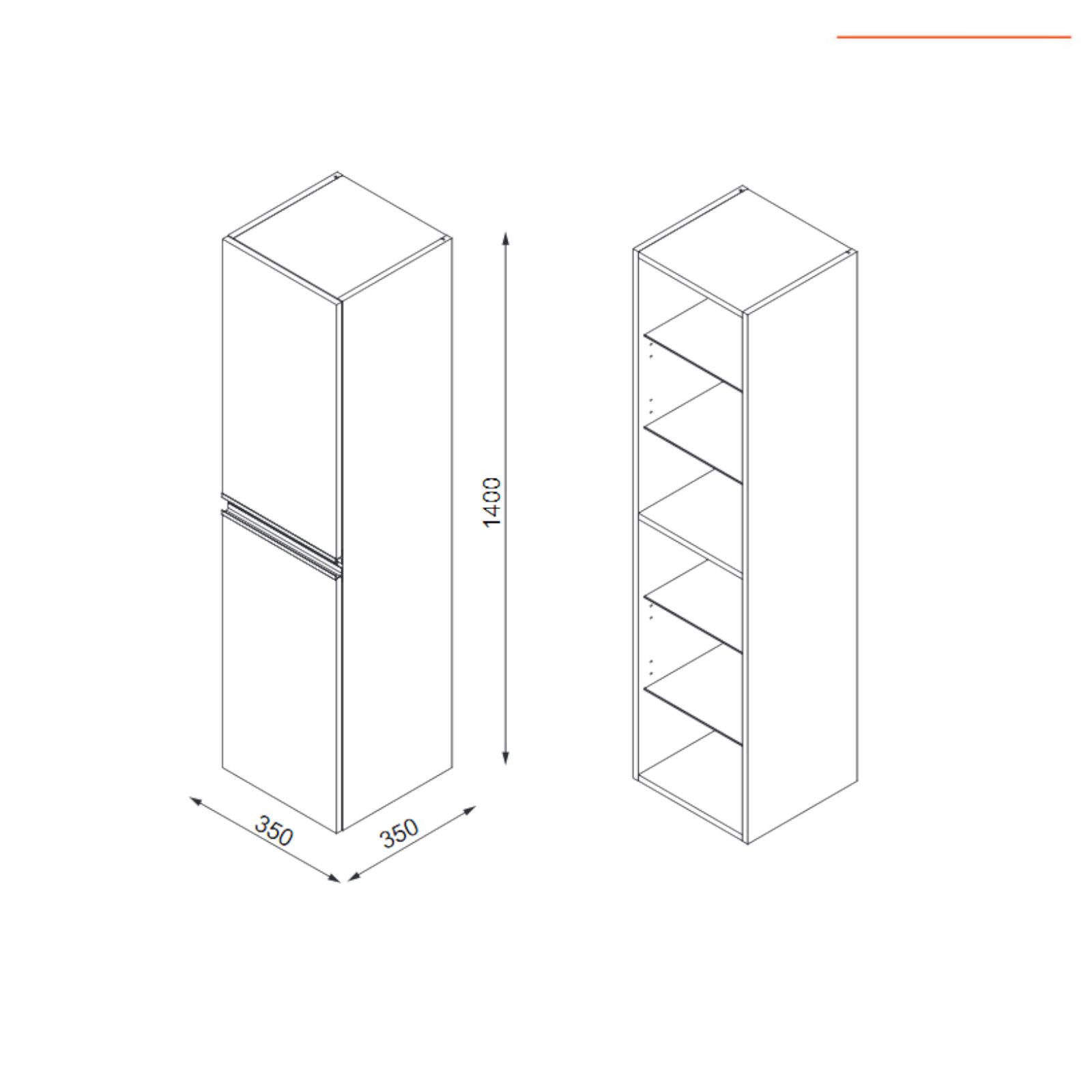 Colonna bagno sospesa h 140 cm bianco lucido con maniglie cromo - Rebus