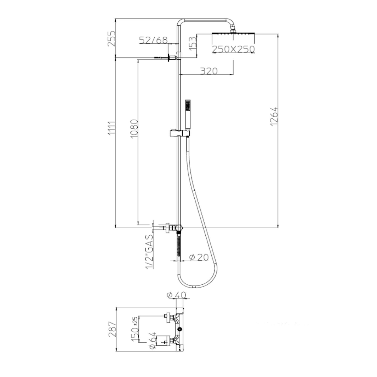 Bossini soffione doccia e duplex I00570 C13001 Quaranta ceramiche