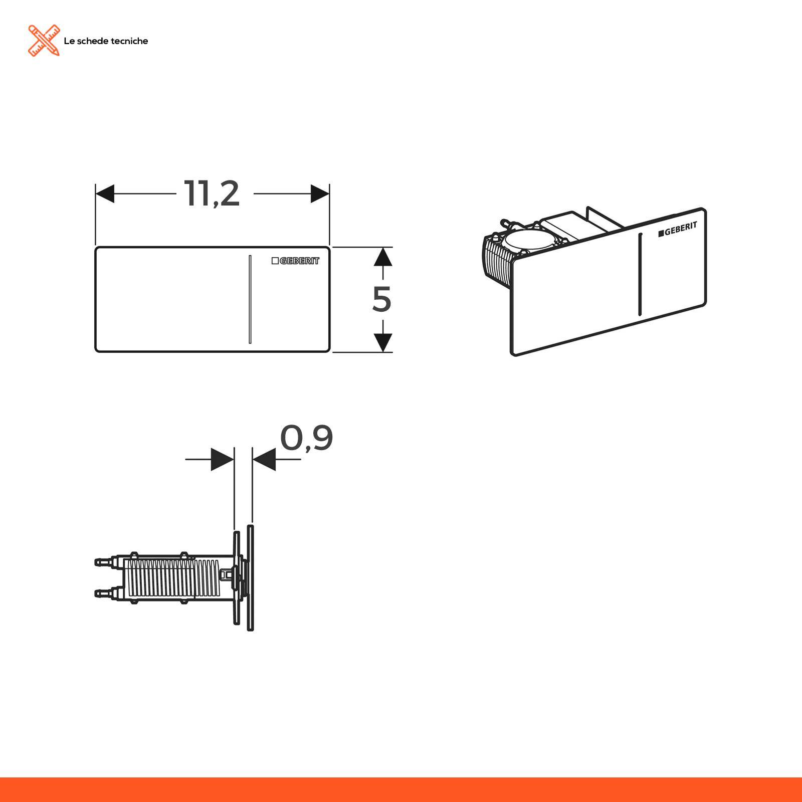 Geberit Duofix Sigma12 per wc sospesi cassetta di risciacquo ad incasso  pareti cartongesso