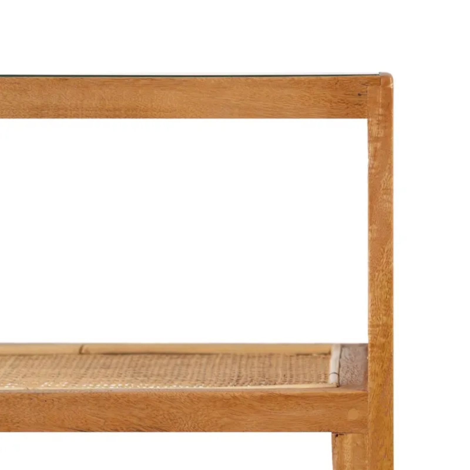Consolle 90x80 cm in legno di mango e vetro - Vidrio