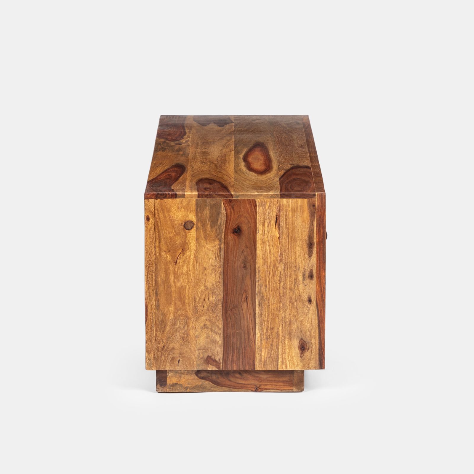 Consolle porta TV in legno massello di castagno antico su struttura in –  Wanos Wood & Design