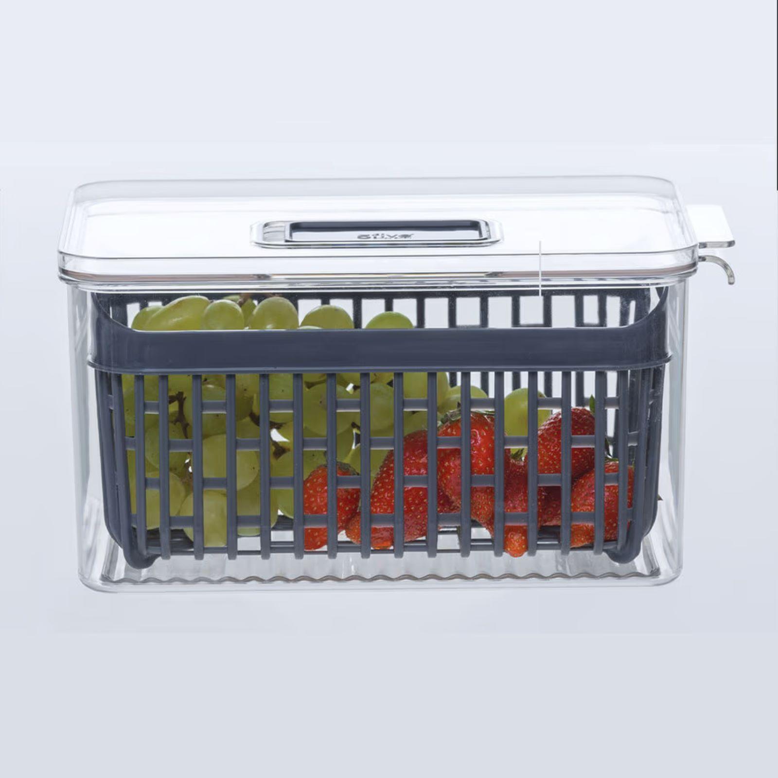 Contenitore per frigorifero 32x15 cm con cesto estraibile e coperchio
