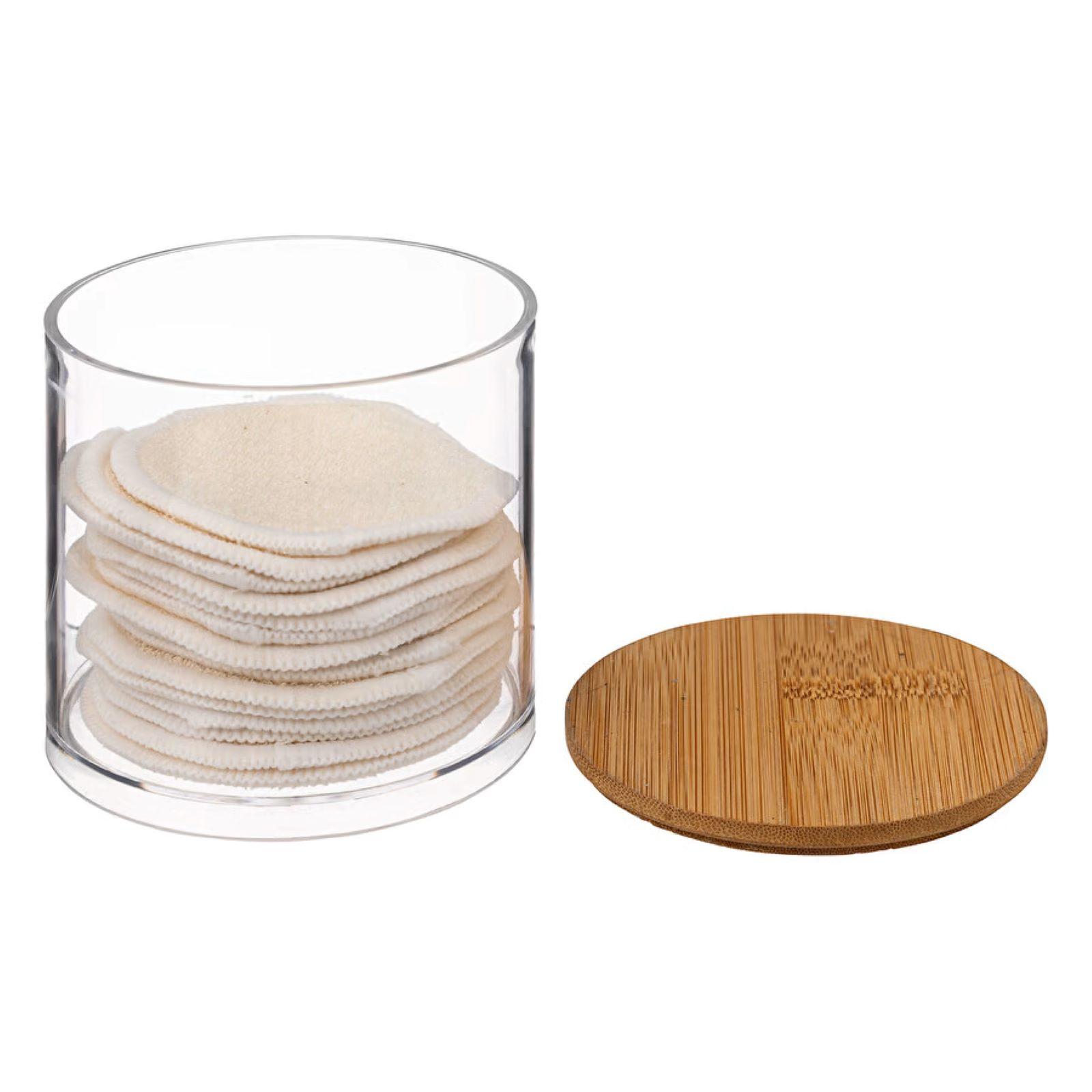 Porta Dischetti Di Cotone In Acrilico Trasparente - Contenitore Impilabile Con Coperchio Per Bagno E Trucco