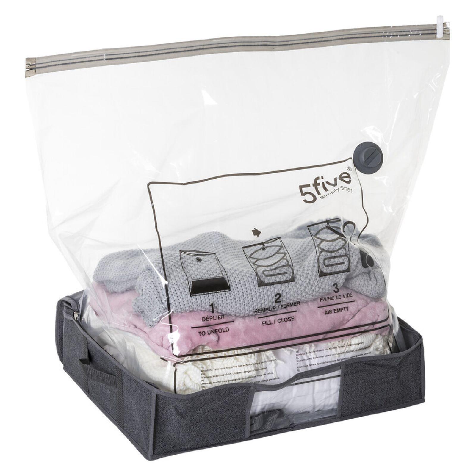 3 Scatole Armadio Grigie 60x45x15cm - Contenitori Salvaspazio Con Finestra Trasparente - Foto 9