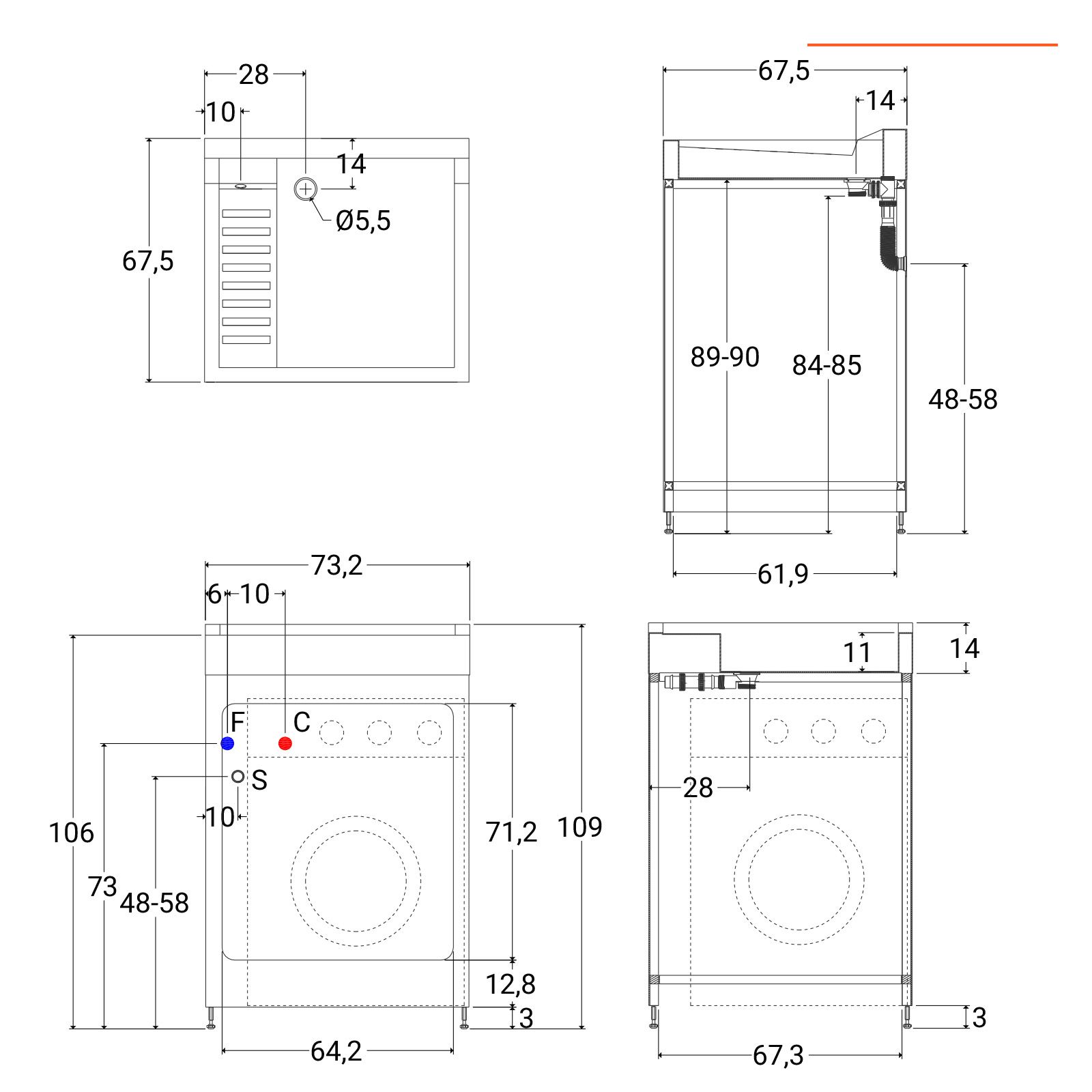 Copri lavatrice da esterni o da interni nero Colavene Lavacril con serranda  laterale
