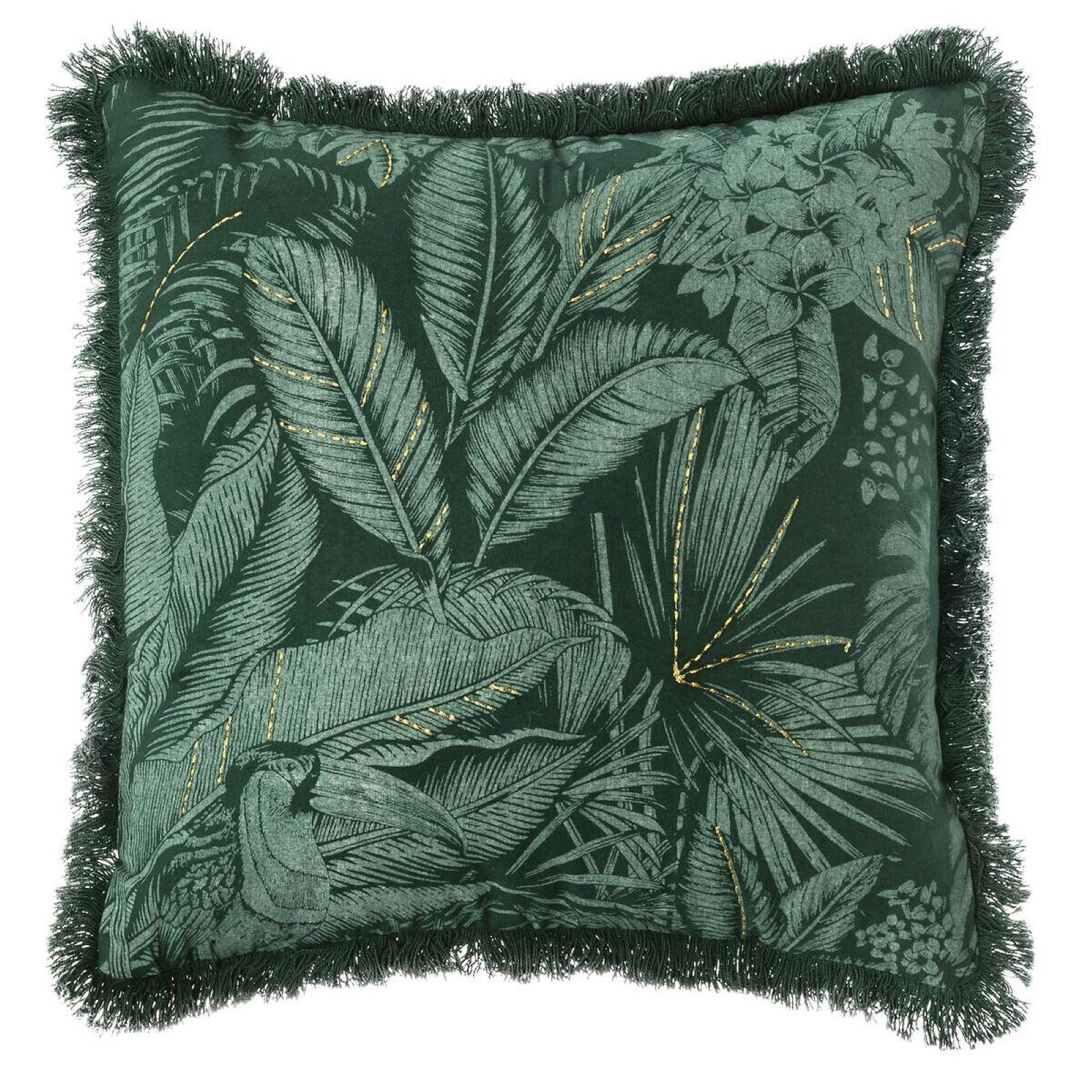 HOMESCAPES Copricuscino 45x45 Cm In 100% Cotone – Fodera Per Cuscino Decorativa Con Cerniera Invisibile – Colore Verde – Lavabile In Lavatrice – Per Divano, Letto, Poltrona