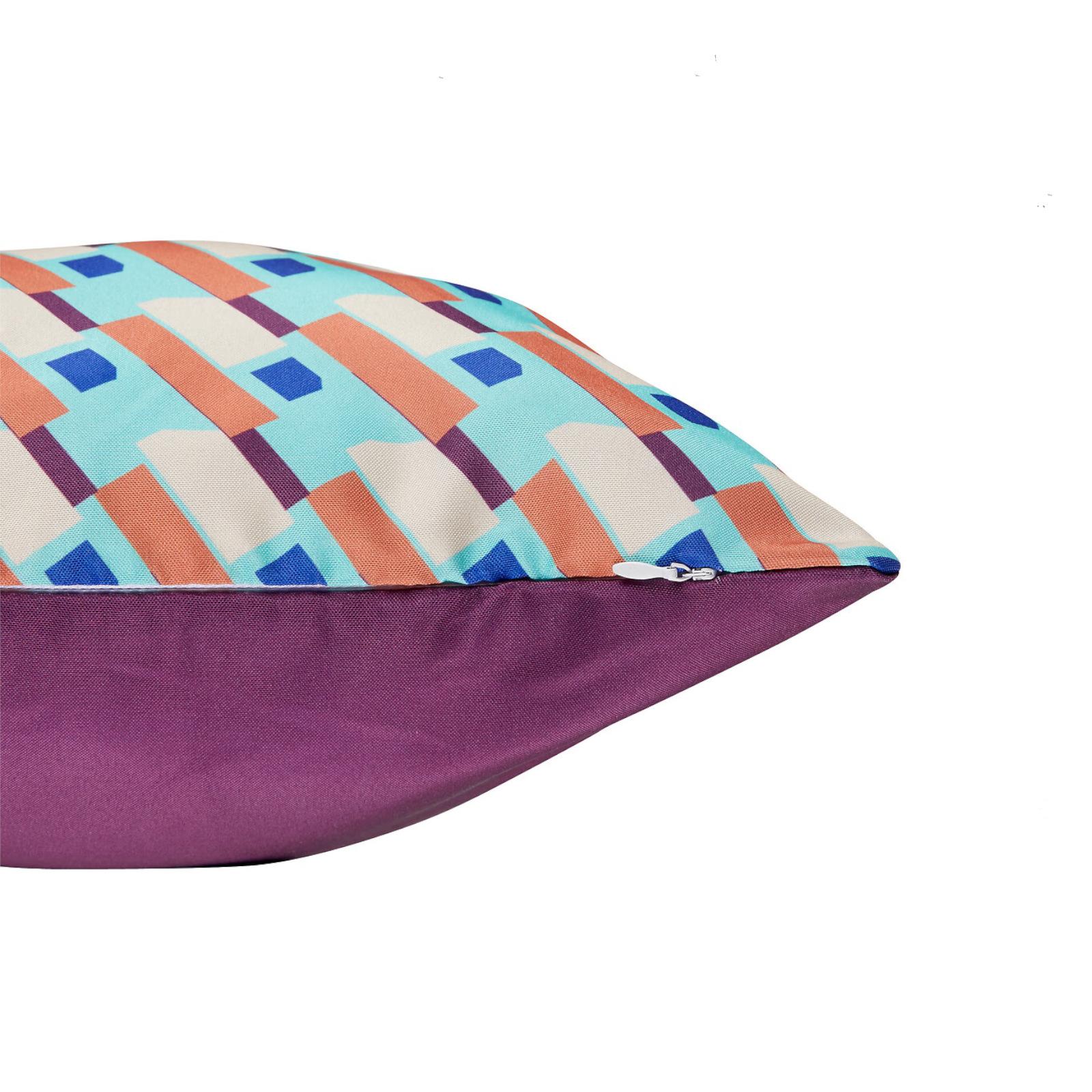 ABAKUHAUS Federa Cuscino 90x40 Astratto: Cerchi Eccentrici Color Prugna, Fucsia E Pesca. Copri Cuscino Divano Quadrato Morbido E Idrorepellente