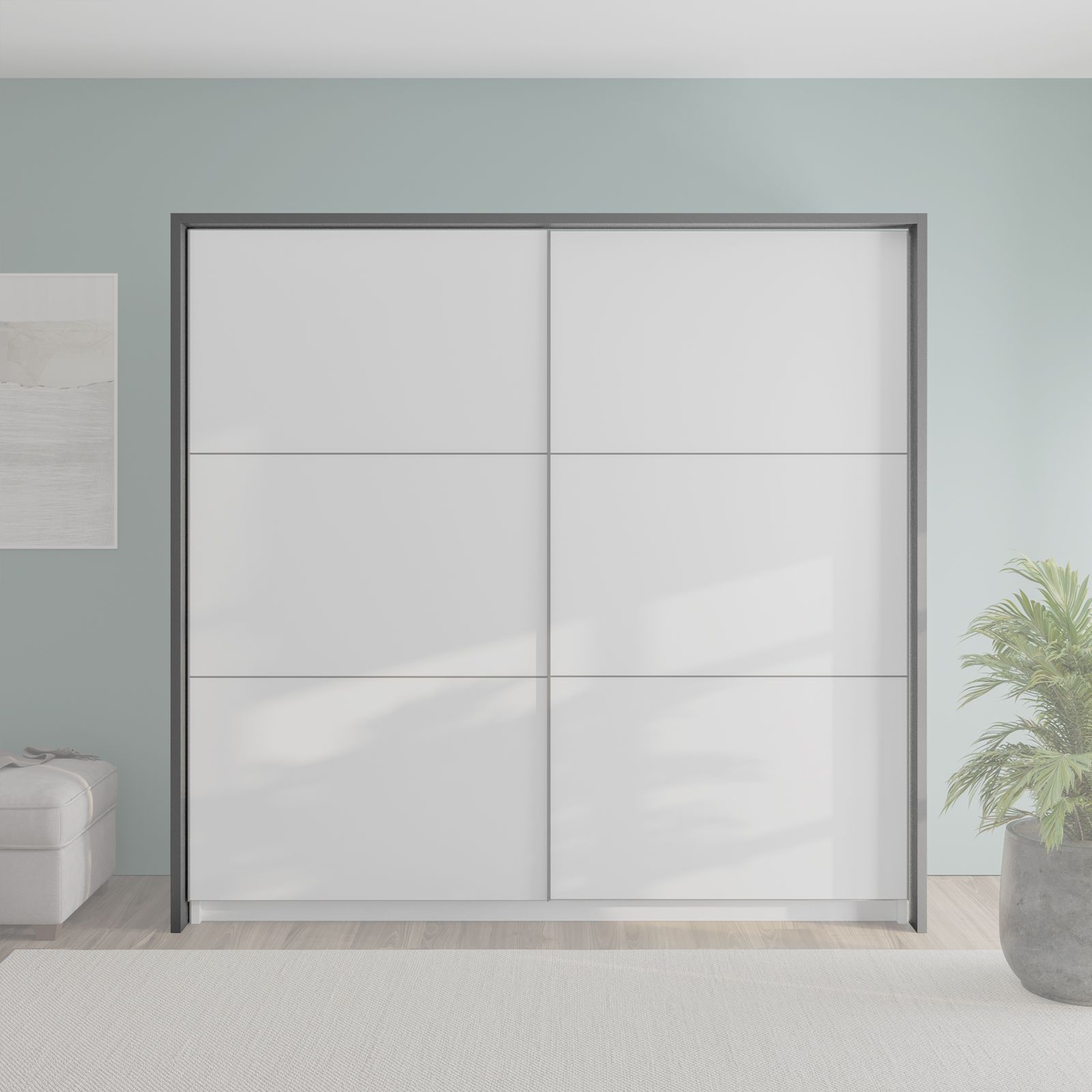 ＊gu2ページ＊ Cornice per armadio Rufus 217x62,5x210 h cm in legno grafite