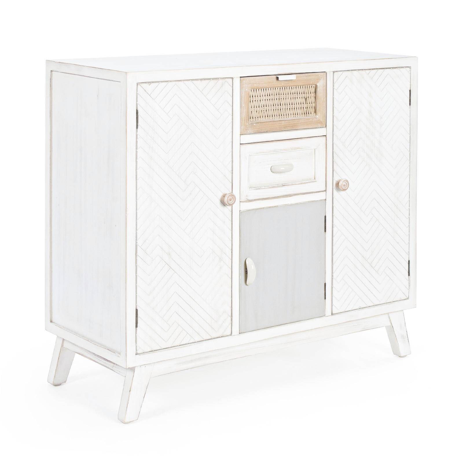 Credenza SHABBY CHIC 120 x 40 x 91 cm Bianco Legno di abete Legno MDF