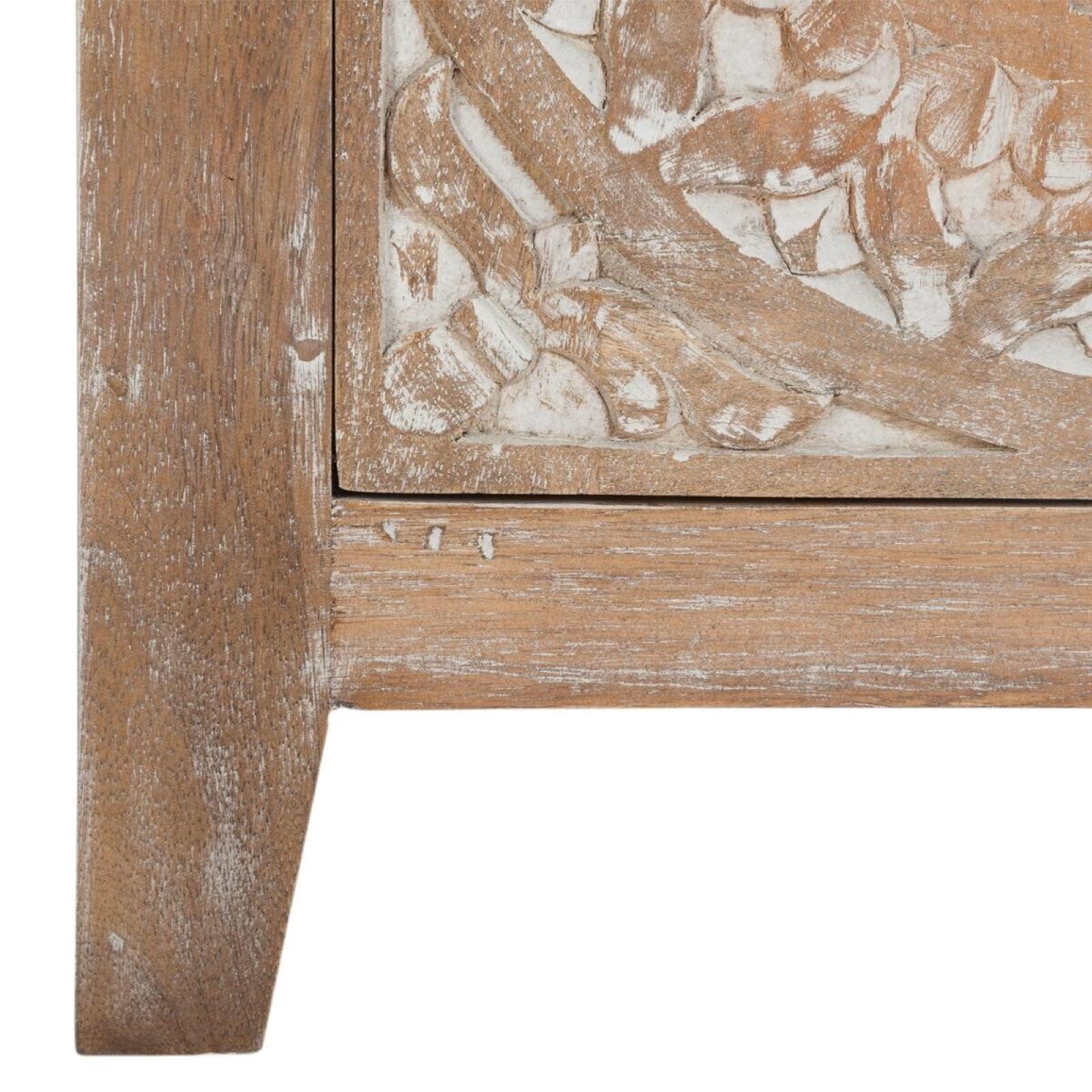 HETFTJN Vetrina Cucina Madia Moderna Mobile Dispensa Cucina Vetrina Soggiorno - Credenza 80x33x75 cm in Legno Massello di Mango per Bagno Salotto Ingresso Ufficio
