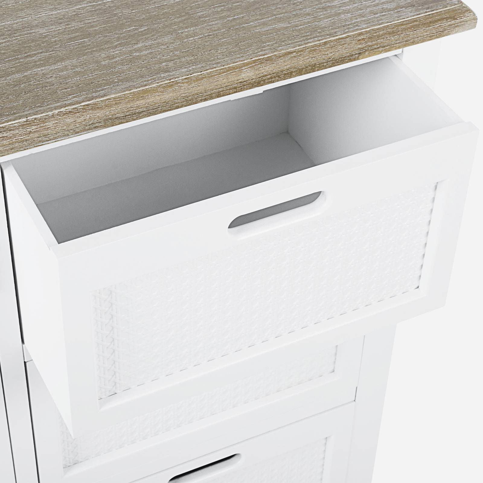 Cassettiera bianco in legno 47,5x128h cm - Amelia