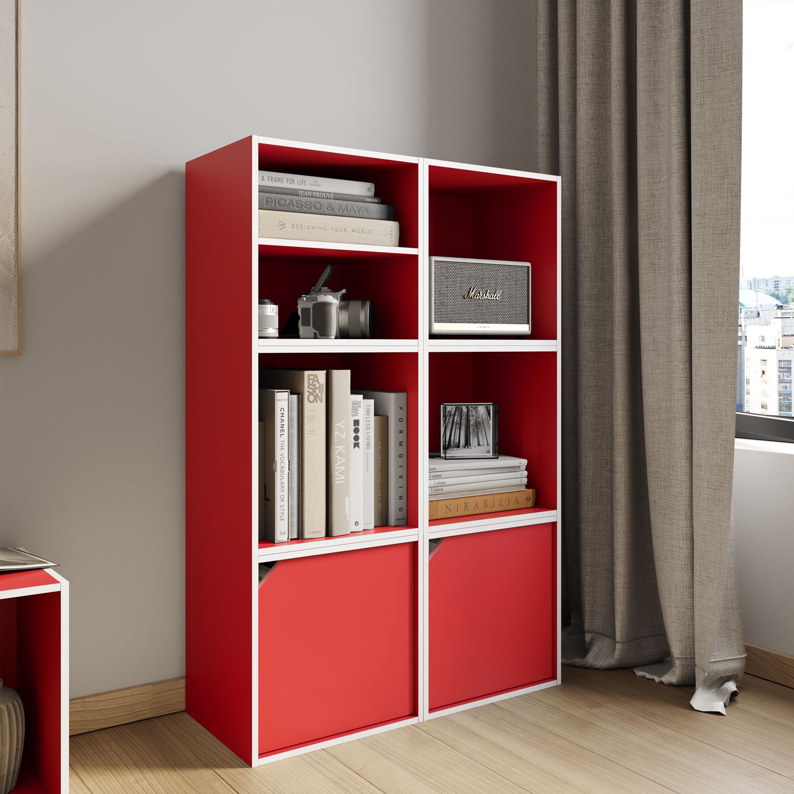 Cubo modulare con anta rosso - Puzzle