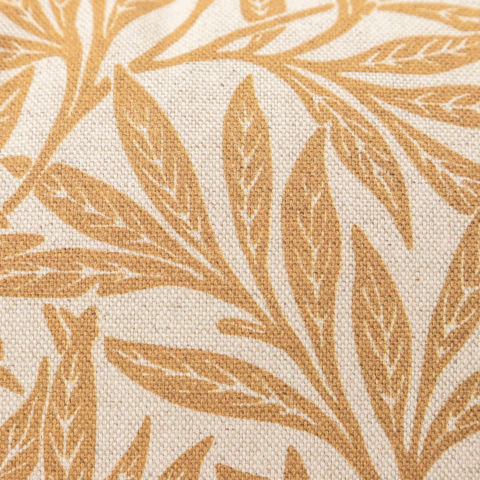 Cuscino 30x50 cm in cotone e lino con decorazioni giallo senape - Harper